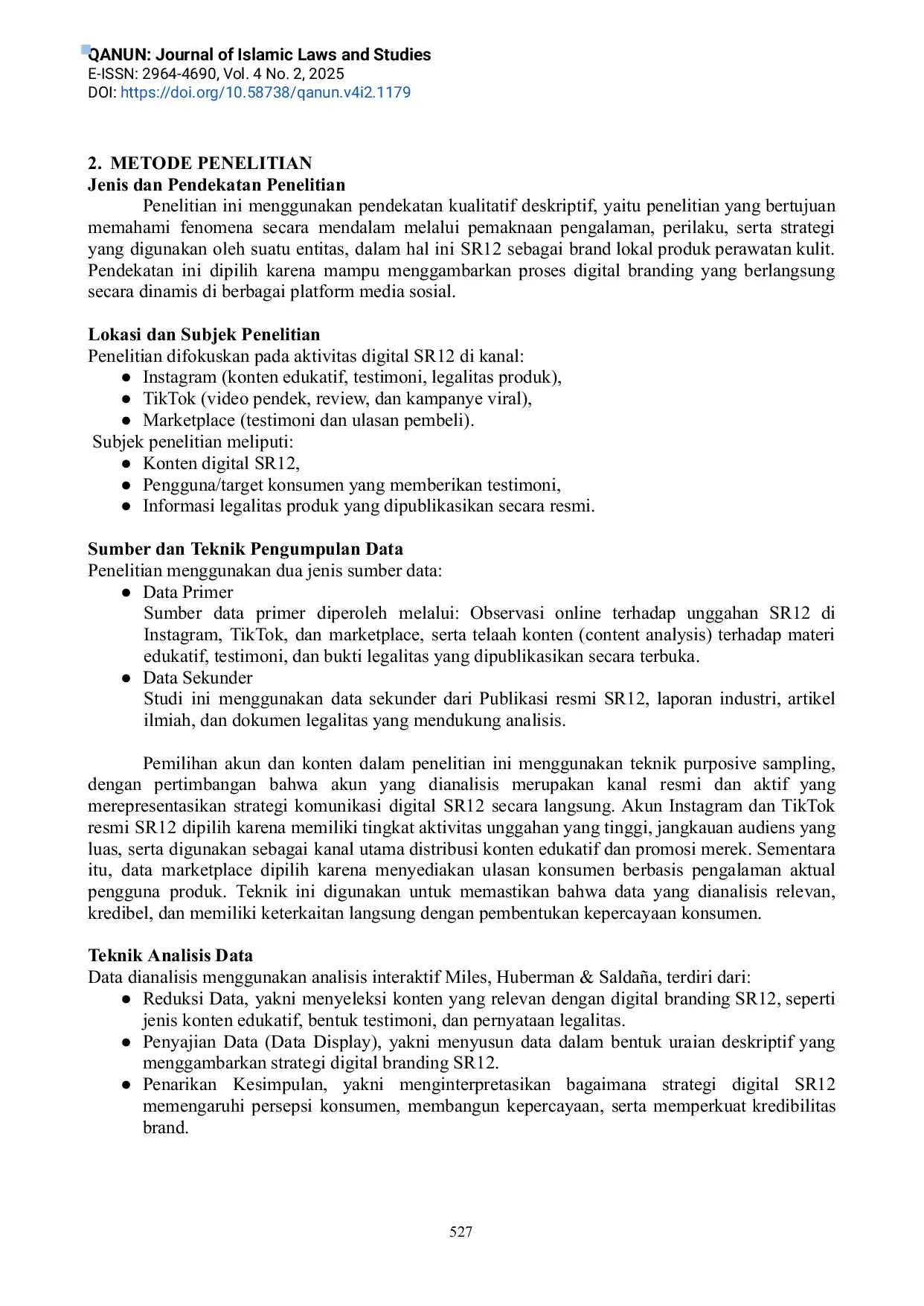 JURIS STRATEGI DIGITAL BRANDING SR12 DALAM MEMBANGUN KEPERCAYAAN KONSUMEN MELALUI KONTEN MEDIA SOSIAL