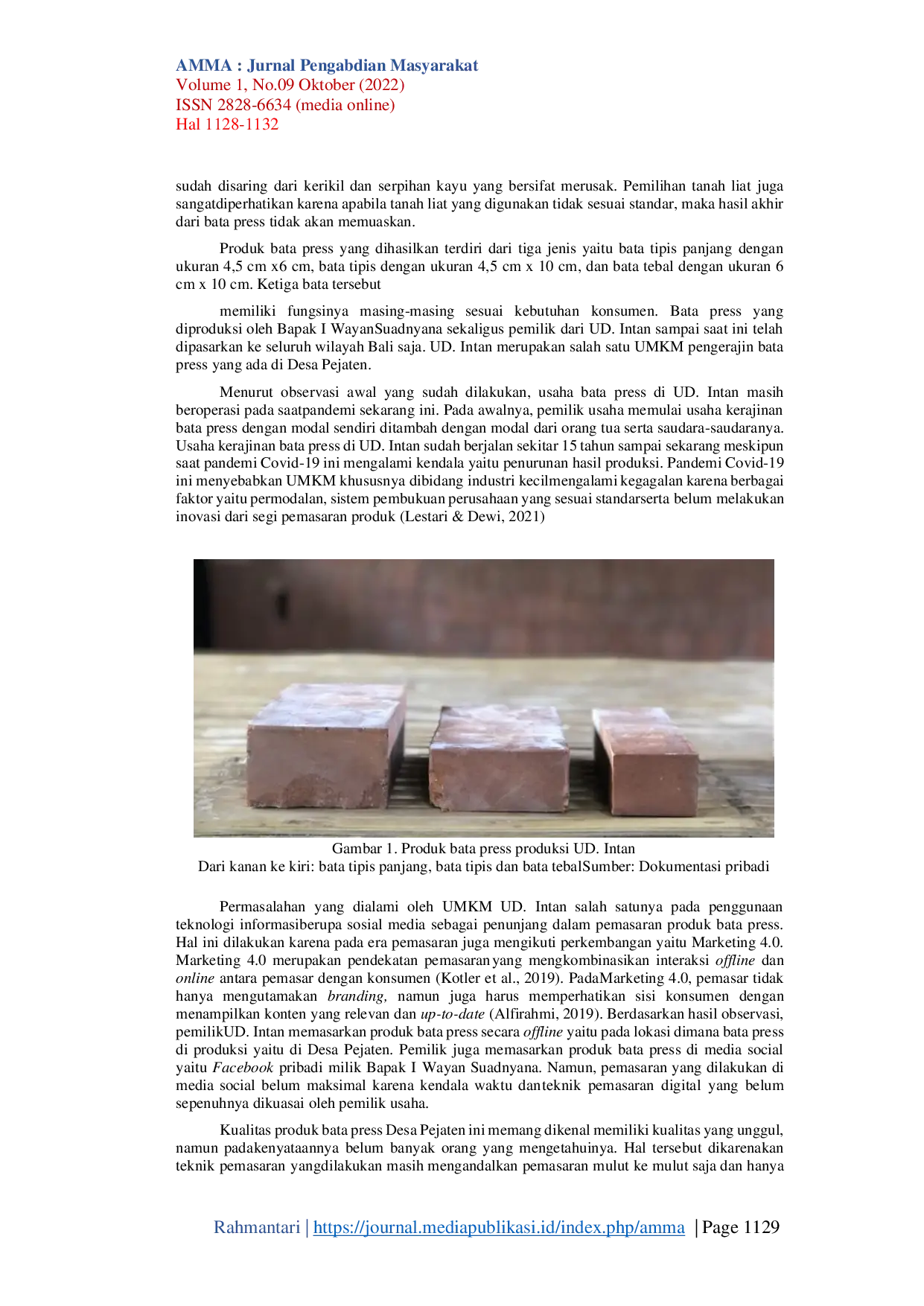 JURIS Implementasi Sosial Media Marketing Pada UMKM Bata Press UD Intan Desa Pejaten Kabupaten Tabanan