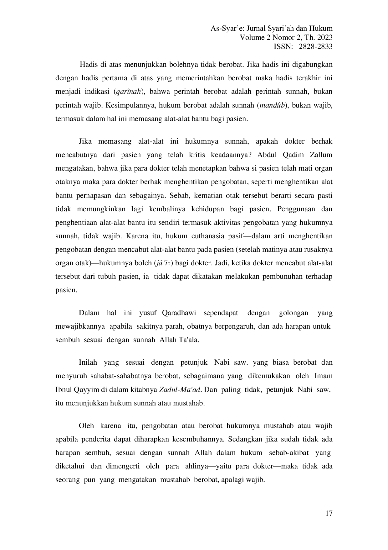 JURIS Bunuh Diri dan Euthanasia Kajian Tafsir Ahkam