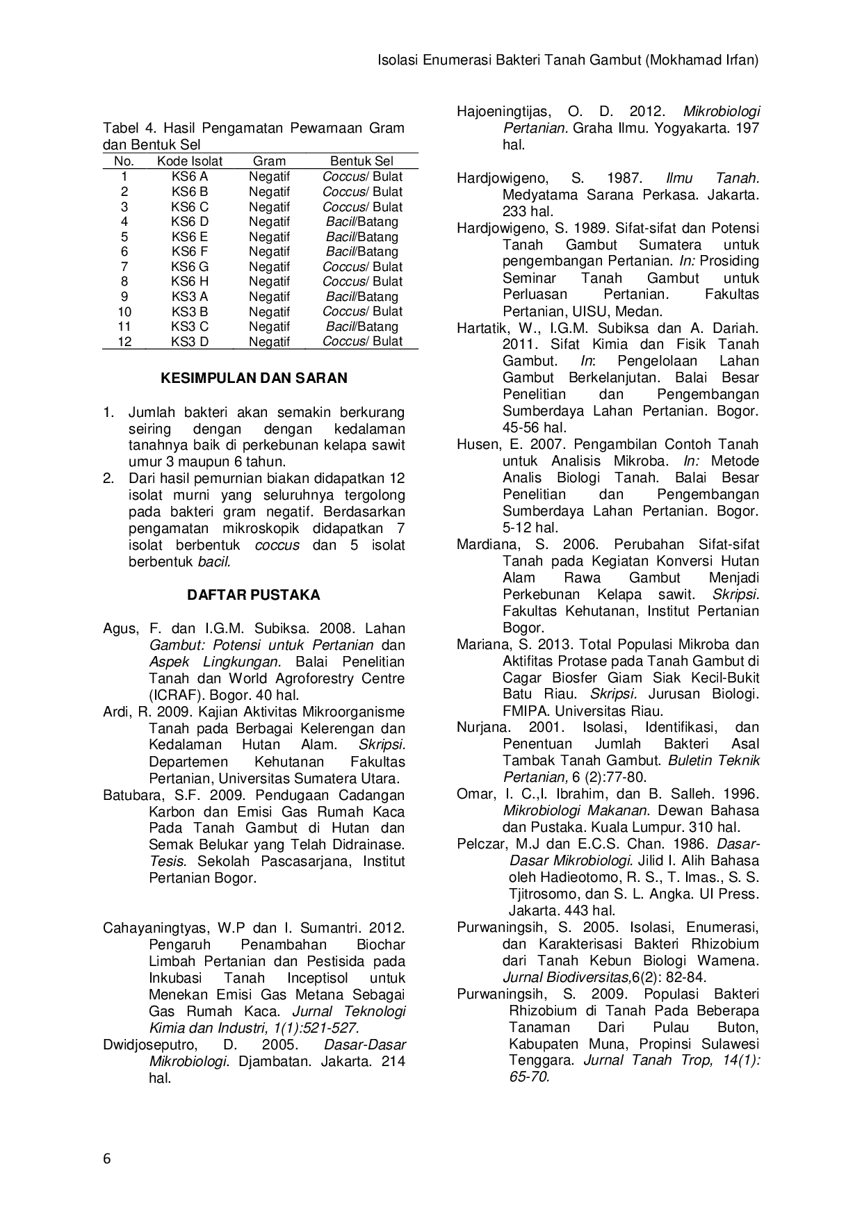 JURIS Isolasi Dan Enumerasi Bakteri Tanah Gambut Di Perkebunan Kelapa Sawit Pt Tambang Hijau Kecamatan Tambang Kabupaten Kampar