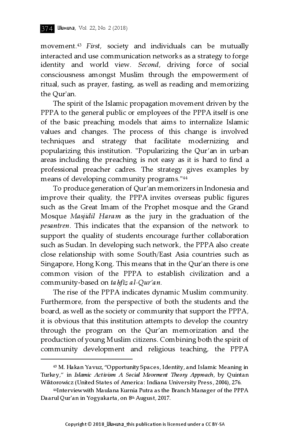 juris The Dissemination of the Qur an in Urban Societies PPPA Daarul Qur an and its Social Activities in Yogyakarta