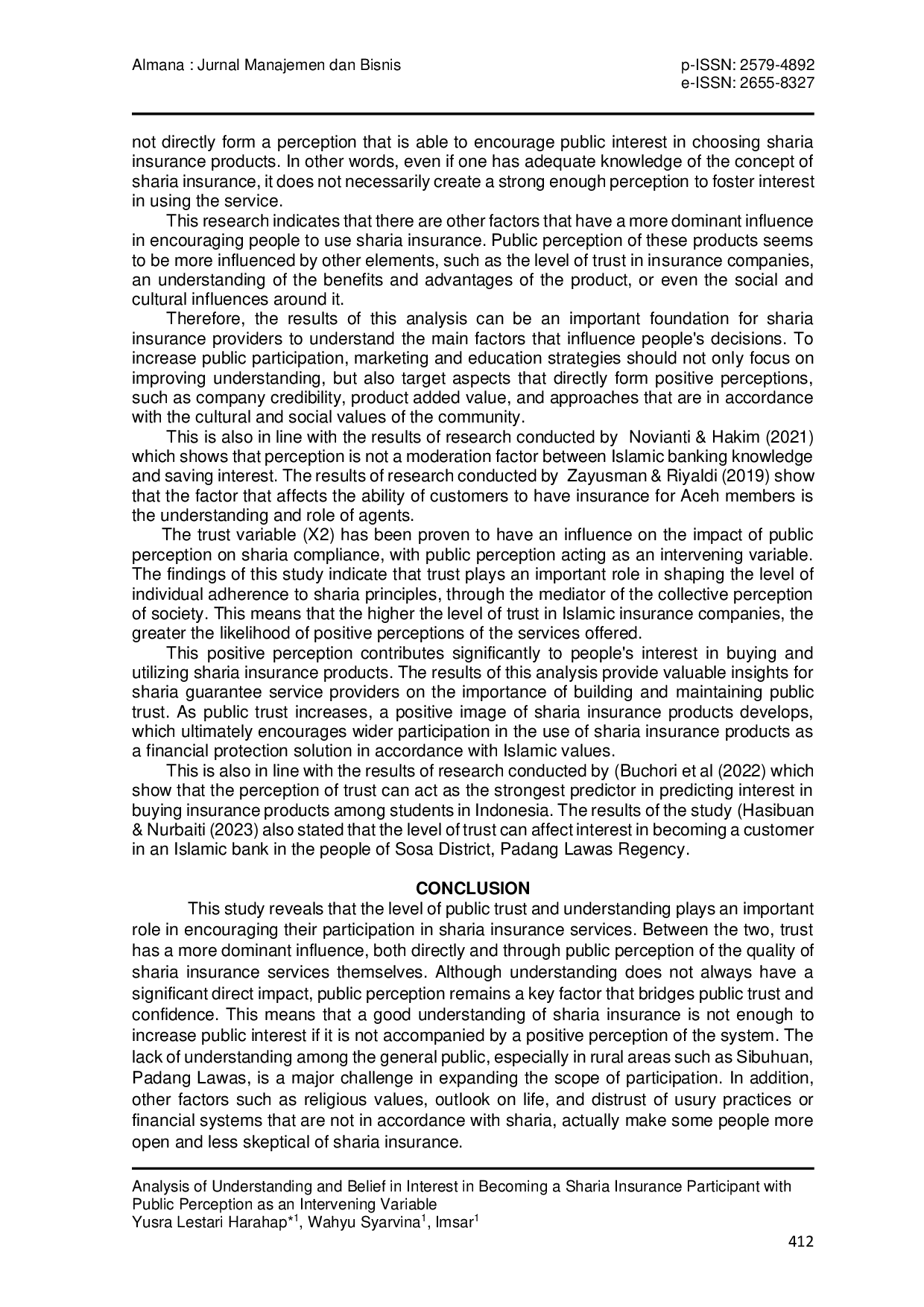 JURIS Analysis of Understanding and Belief in Interest in Becoming a Sharia Insurance Participant with Public Perception as an Intervening Variable
