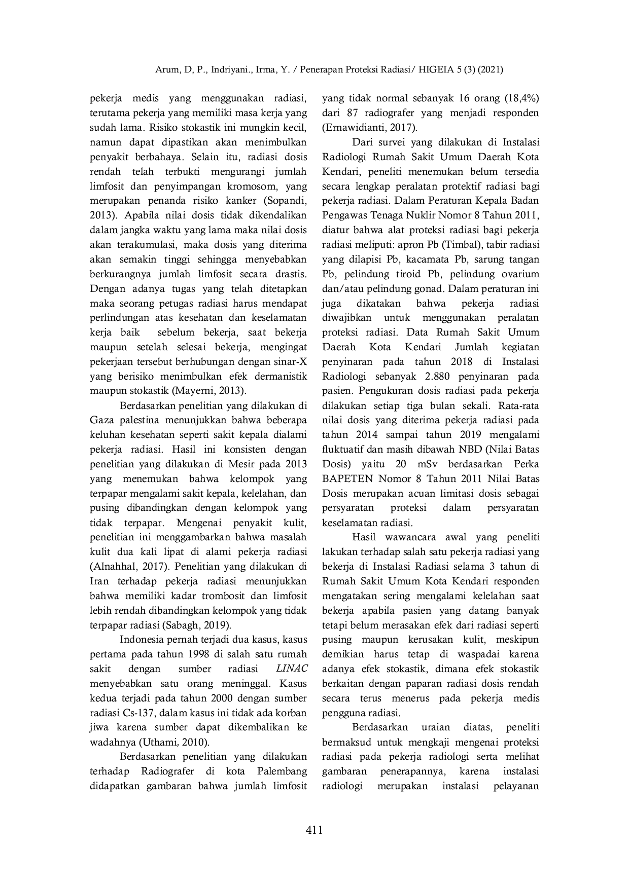 JURIS Penerapan Proteksi Radiasi Di Instalasi Radiologi Rumah Sakit