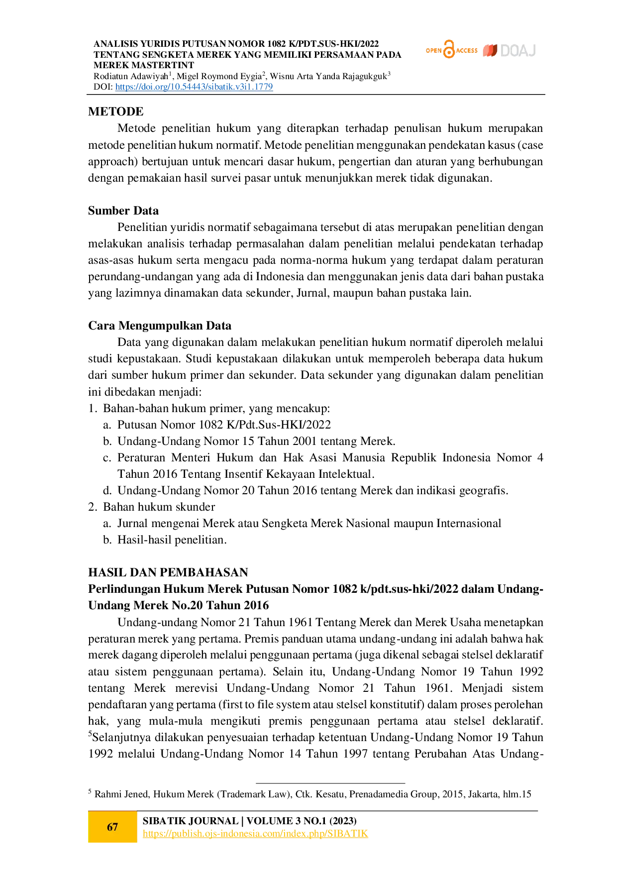 juris Analisis Yuridis Putusan Nomor 1082 K PDT Sus HKI 2022 Tentang Sengketa Merek Yang Memiliki Persamaan Pada Merek MASTERTINT