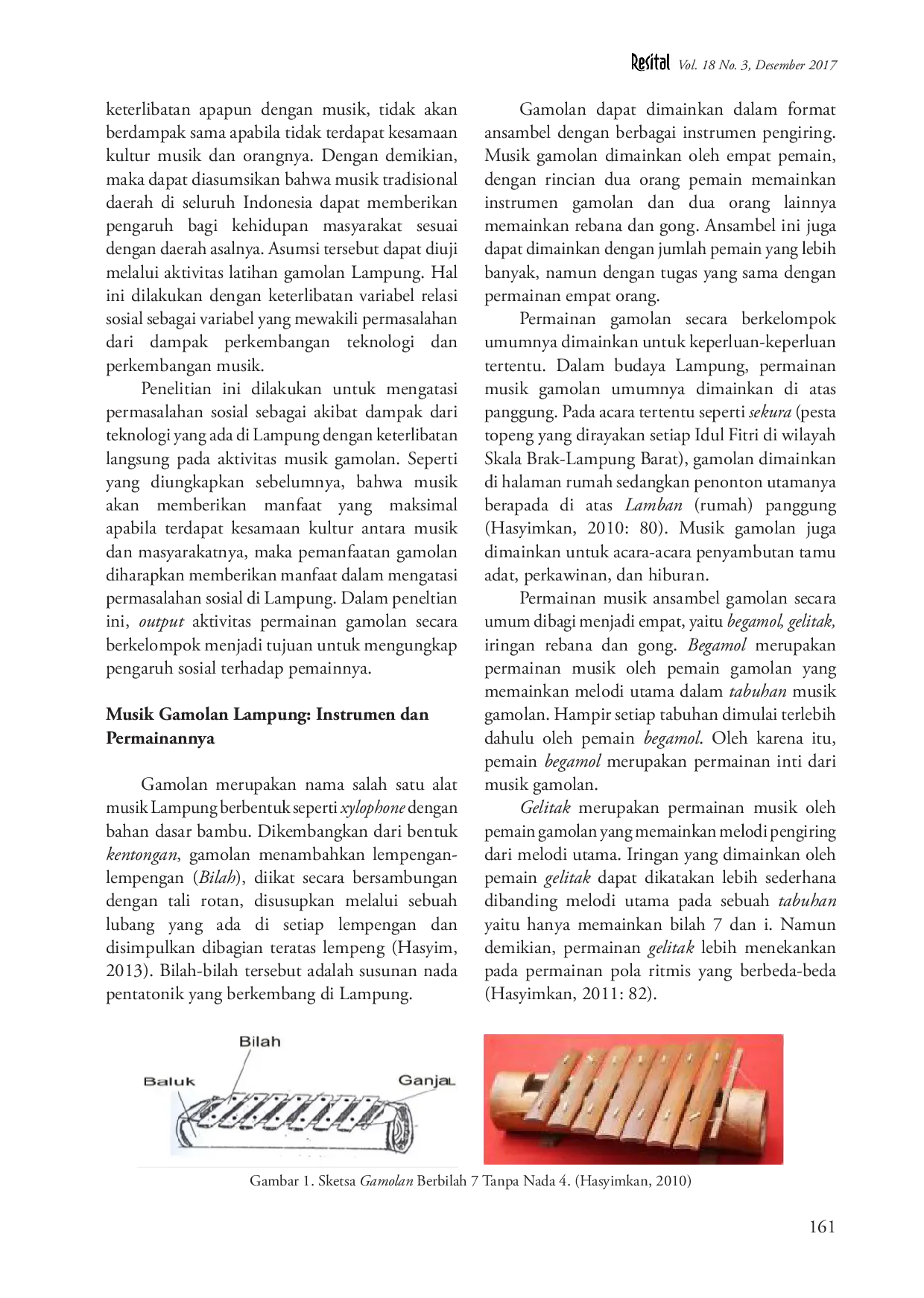 juris Musik Gamolan Latihan Untuk Menumbuhkan Relasi Sosial