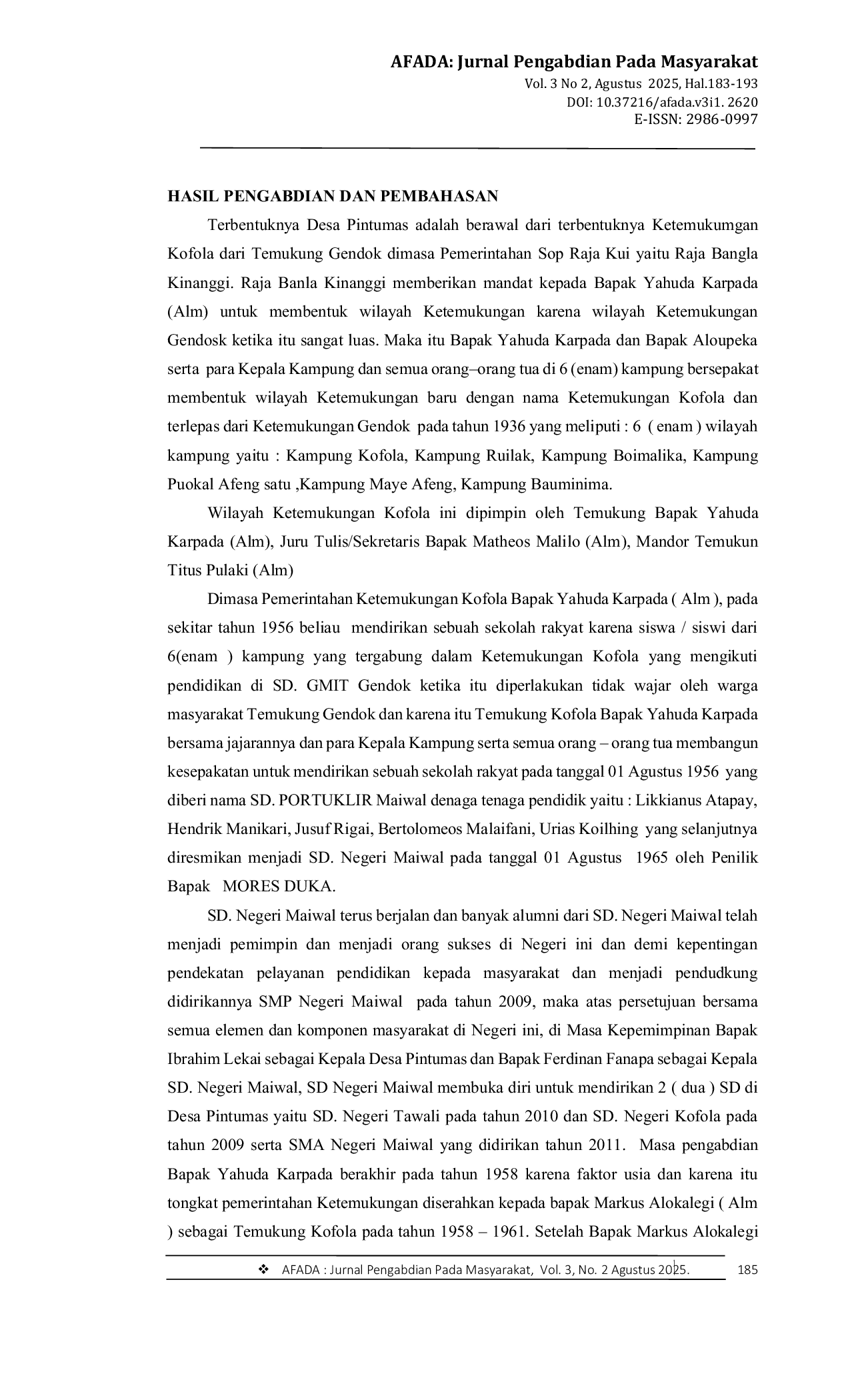 JURIS Sejarah Pemerintahan Desa Pintumas Kecamatan Alor Barat Daya Kabupaten Alor