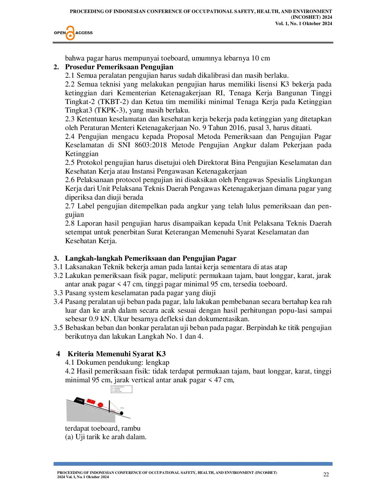 JURIS Kajian Metoda Pemeriksaan dan Pengujian Pagar Pencegah Jatuh Kolektif dalam Pemenuhan Regulasi Permenaker