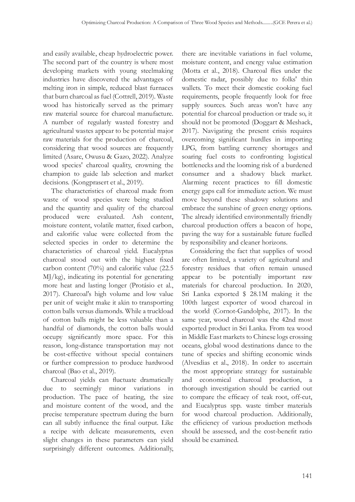 JURIS Optimizing Charcoal Production A Comparison Of Three Wood Species And Methods