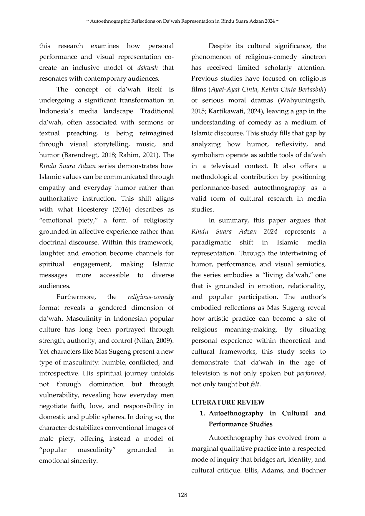 JURIS Autoethnographic Reflections on Da wah Representation in Rindu Suara Adzan 2024