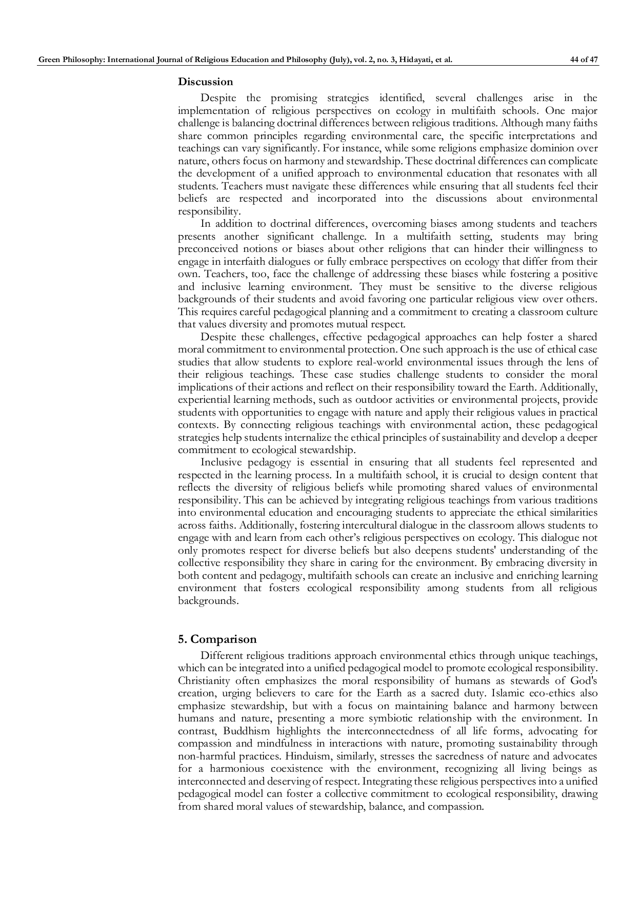 JURIS Environmental Moral Education in Multifaith Schools Developing an Interreligious Pedagogical Model to Cultivate Ecological Responsibility