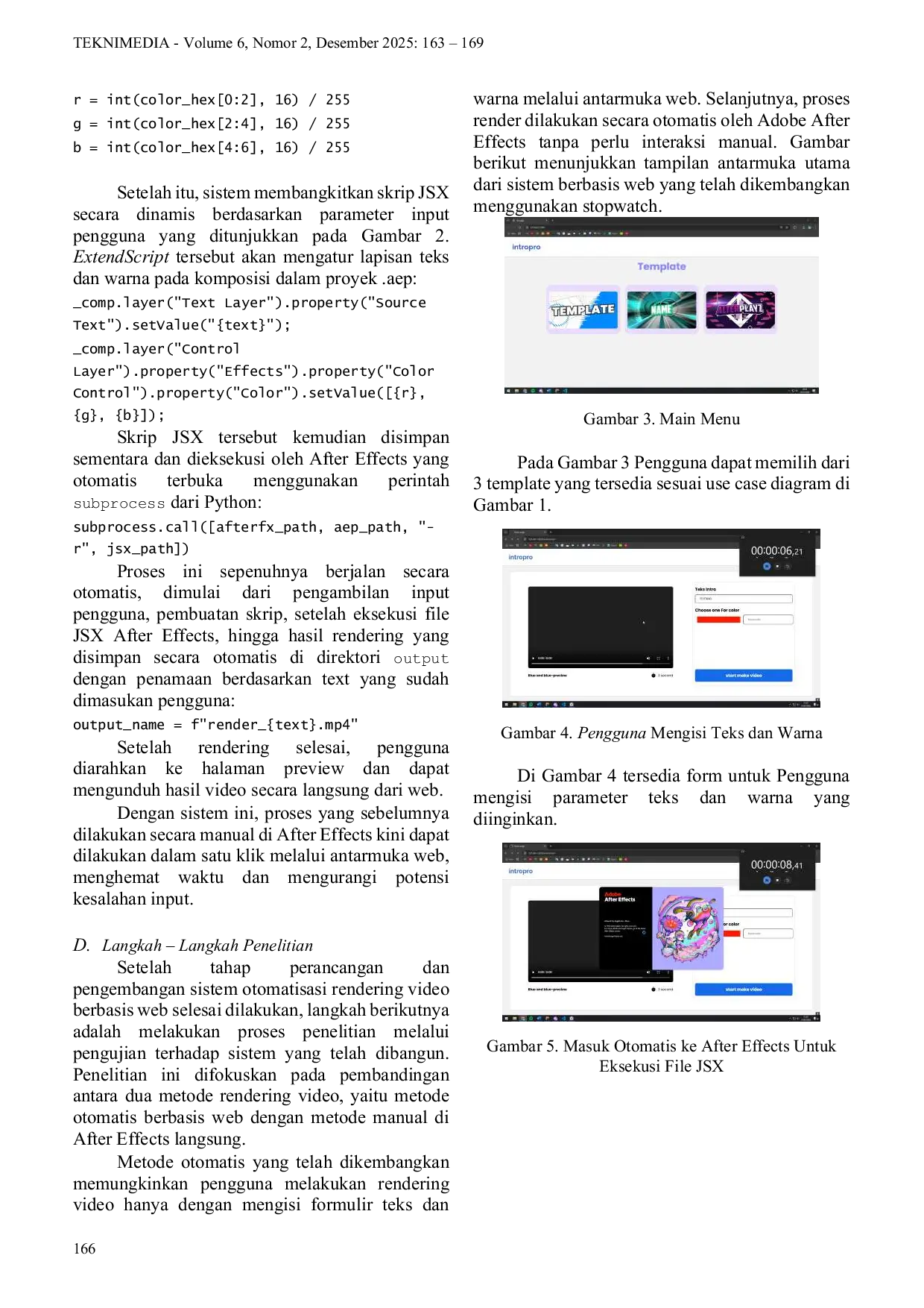 JURIS Sistem Otomatisasi Rendering Video Template After Effects Berbasis Web Dengan Extendscript Dan Flask