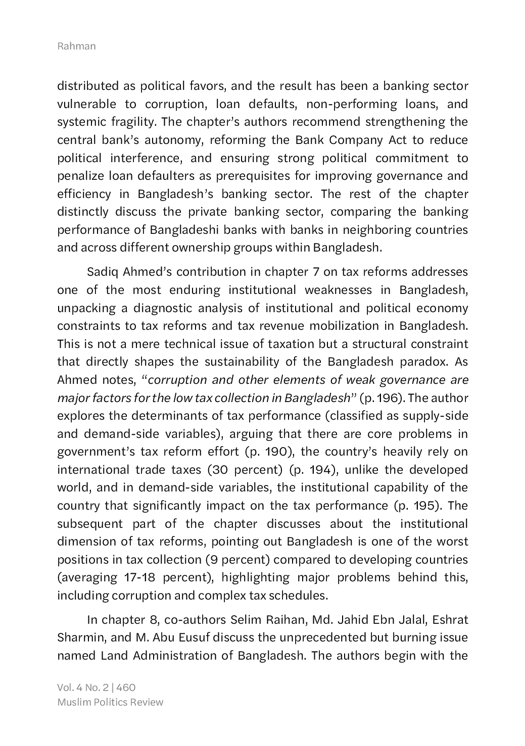 JURIS On the Sustainability of Bangladesh Paradox