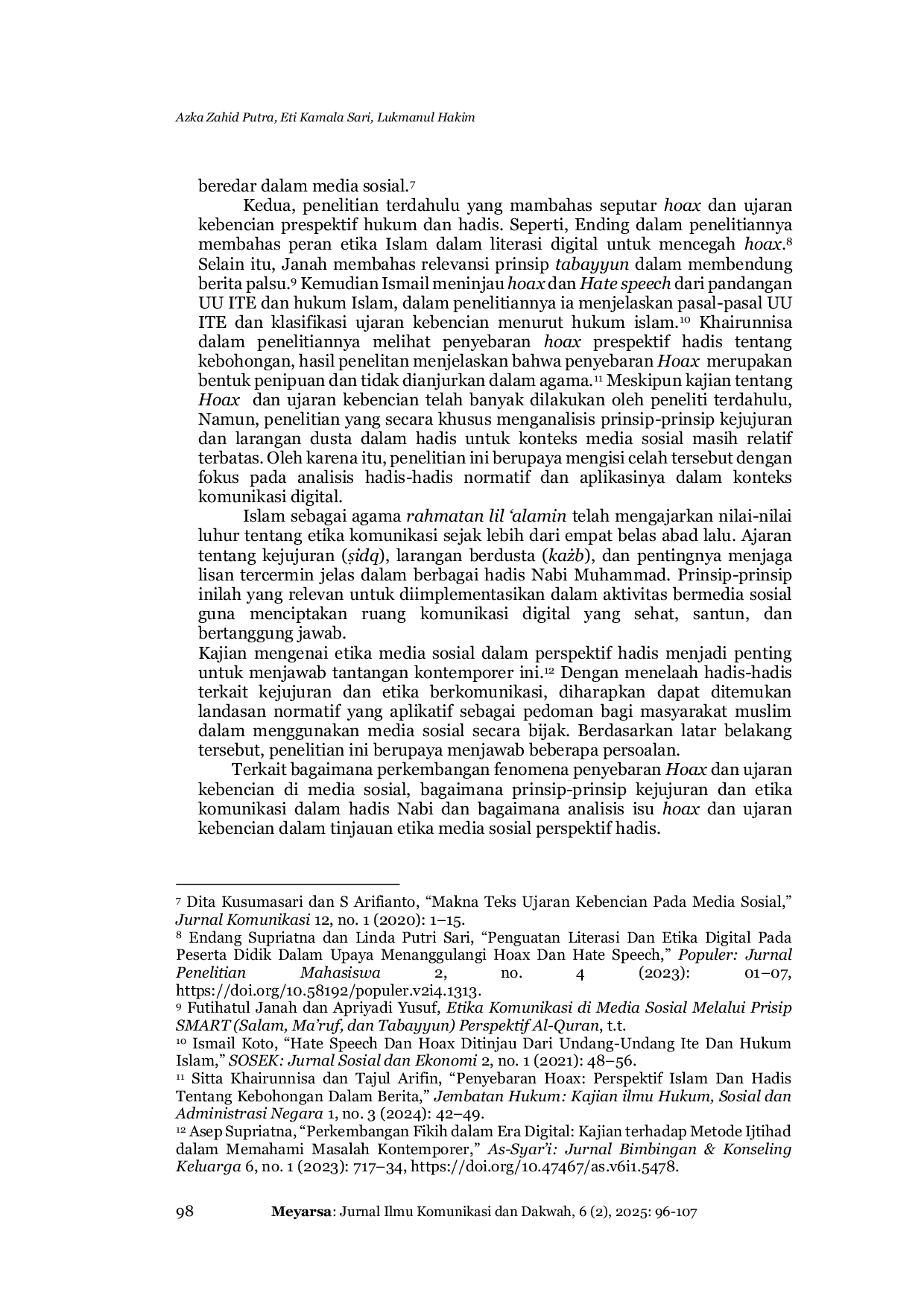 JURIS Etika Media Sosial dalam Tinjauan Hadis