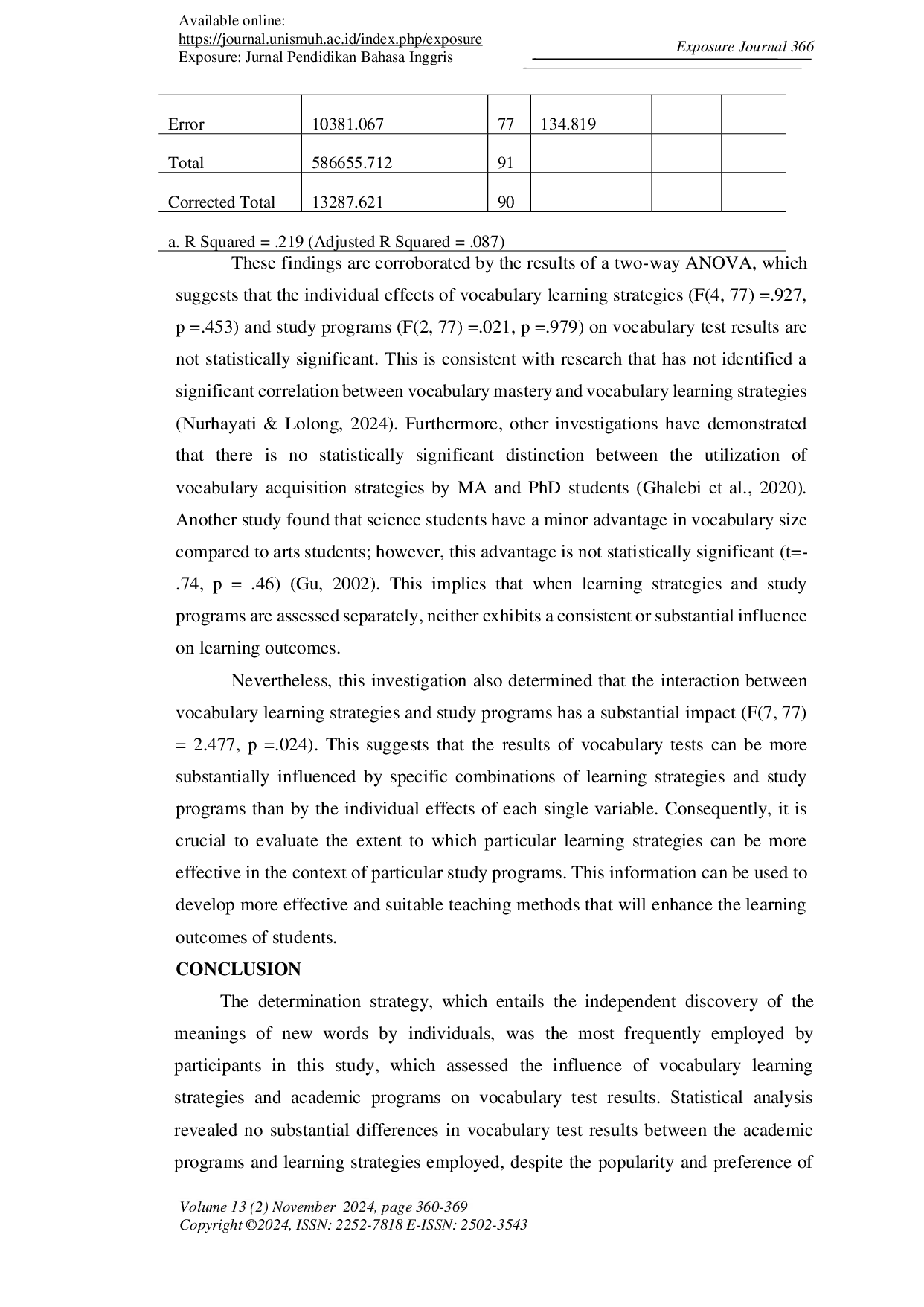 JURIS Investigating the Cadets Vocabulary Learning Strategies and Their Maritime Vocabulary Mastery in Different Academic Majors