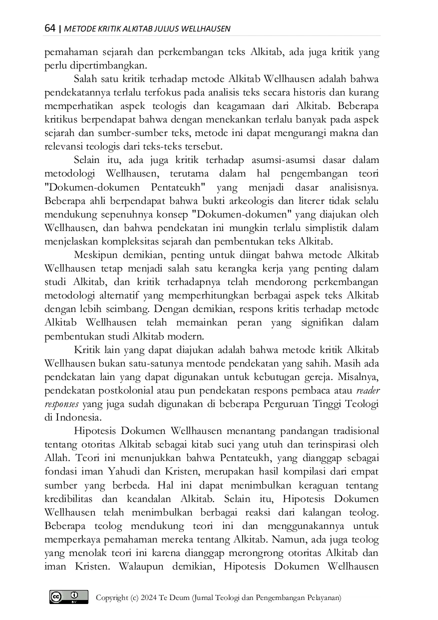 JURIS Metode Kritik Alkitab Julius Wellhausen
