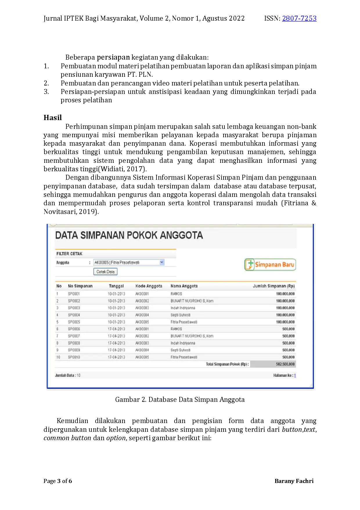 juris Excel Spreadsheet Training in Data Processing on the PLN SUMUT Kokarlin Pension Savings and Loan Application