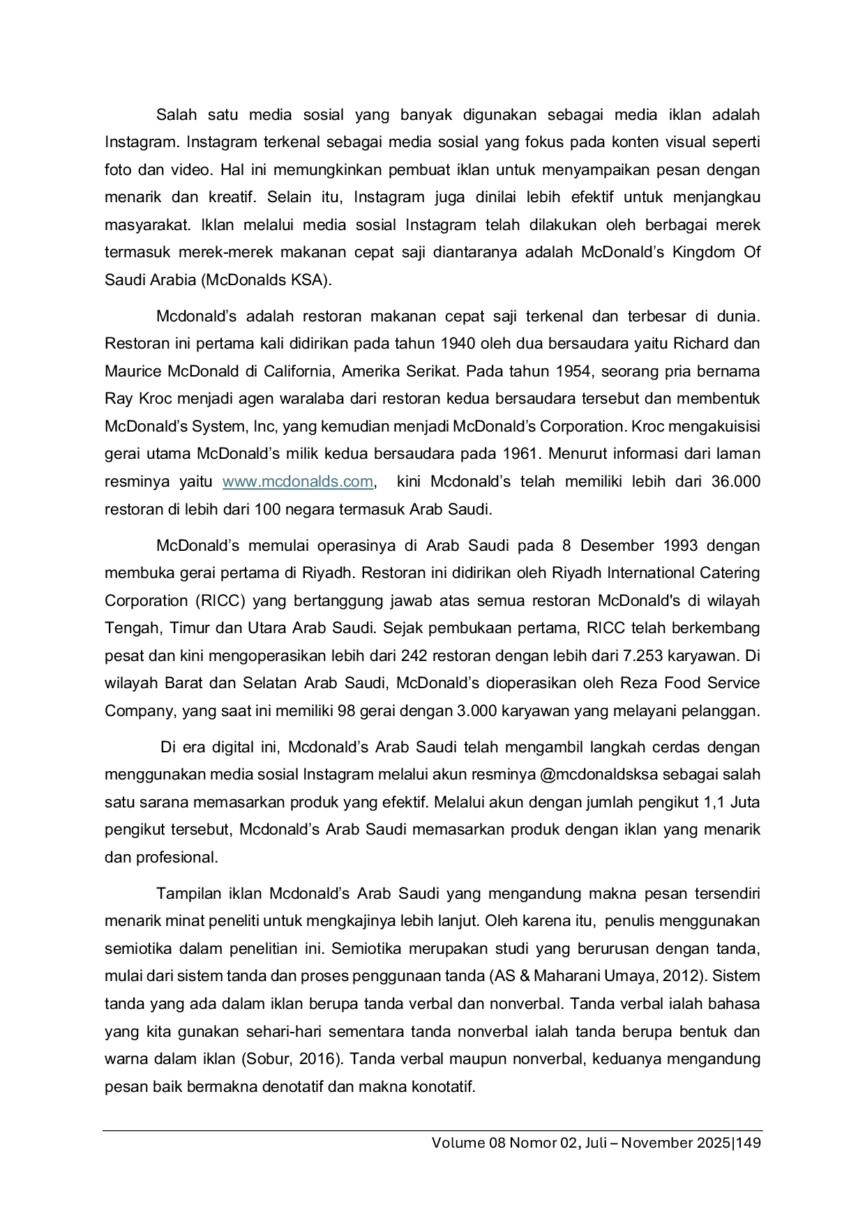 JURIS Kategori Tanda Dalam Iklan McDonald s Arab Saudi Di Instagram