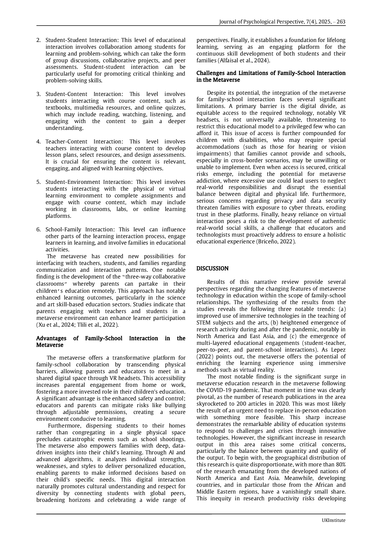 JURIS The State of the Metaverse in Education A Narrative Review of Trends Applications Challenges and the Emerging Role of Family School Interactions