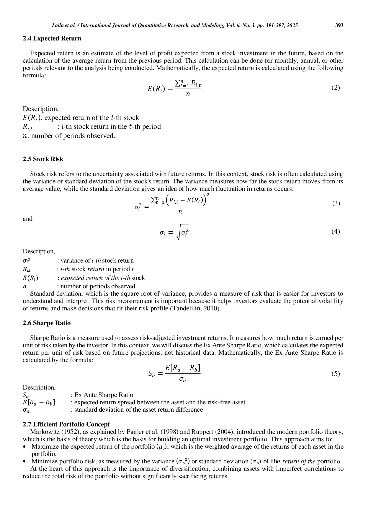 juris Comparison of Islamic and Conventional Bank Stock Portfolio Performance Using the Markowitz Model Risk and Return Analysis on Four Selected Issuers