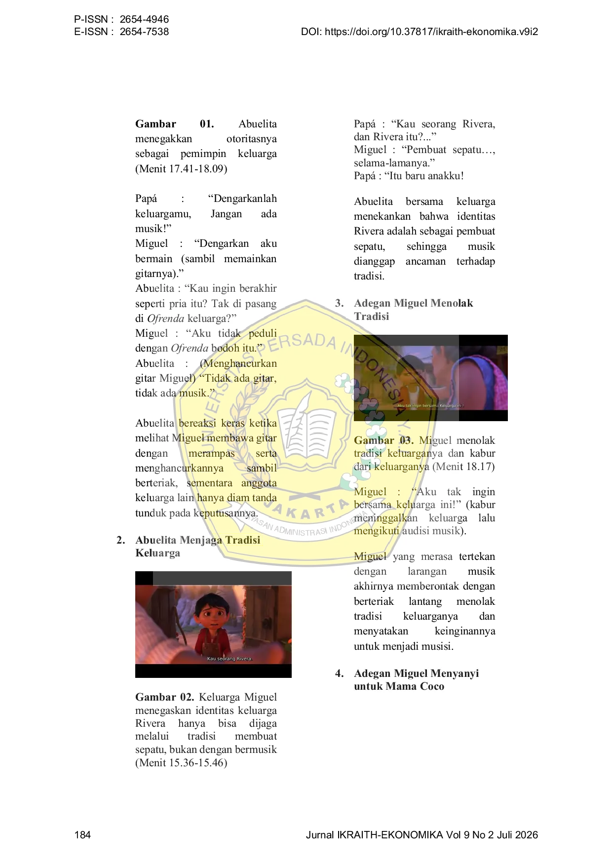 JURIS Implementasi Nilai Budaya Keluarga dalam Membentuk Pola Kepemimpinan Studi Kasus pada Film Coco