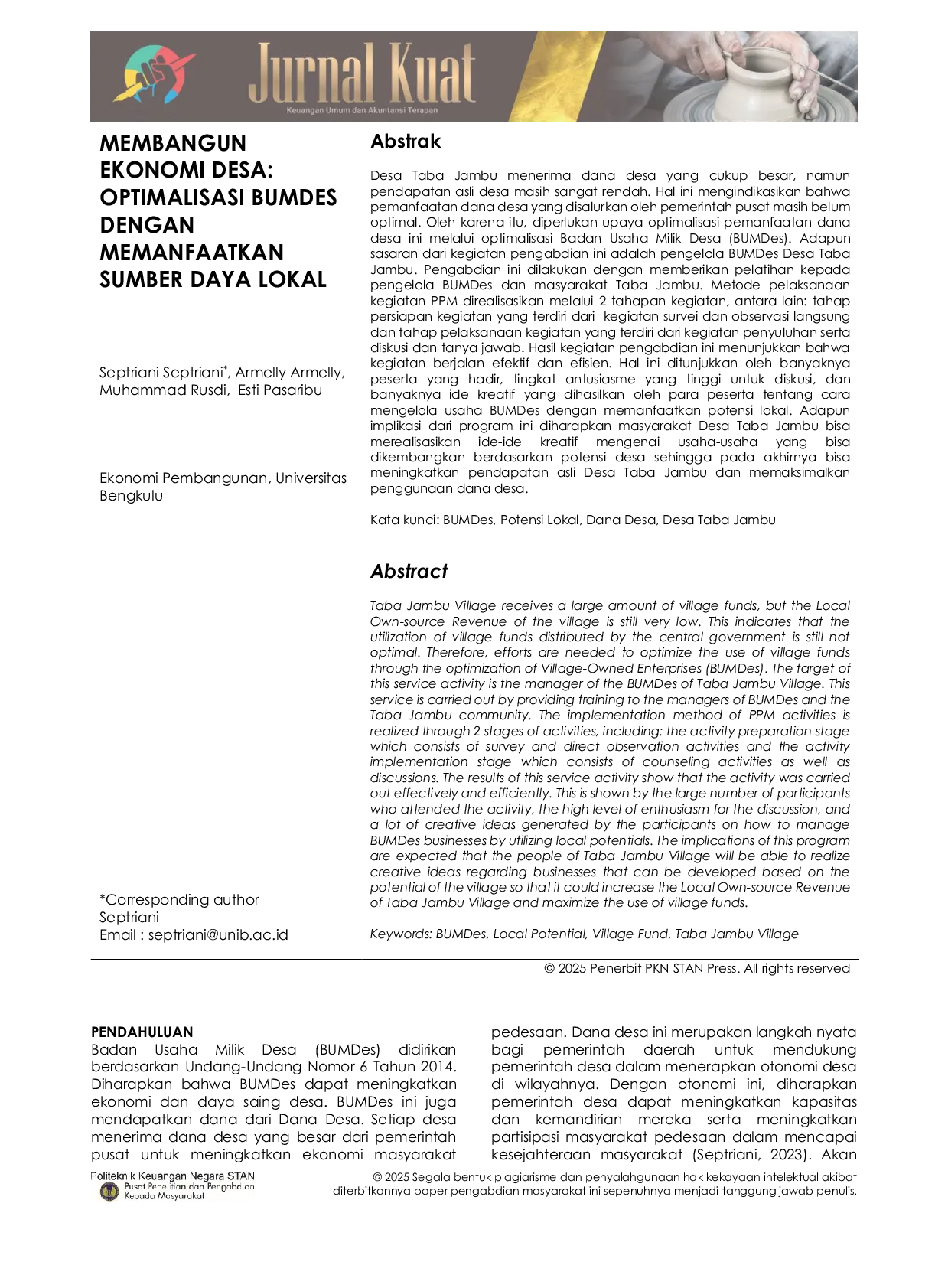 JURIS Membangun Ekonomi Desa Optimalisasi BUMDES dengan Memanfaatkan Sumber Daya Lokal