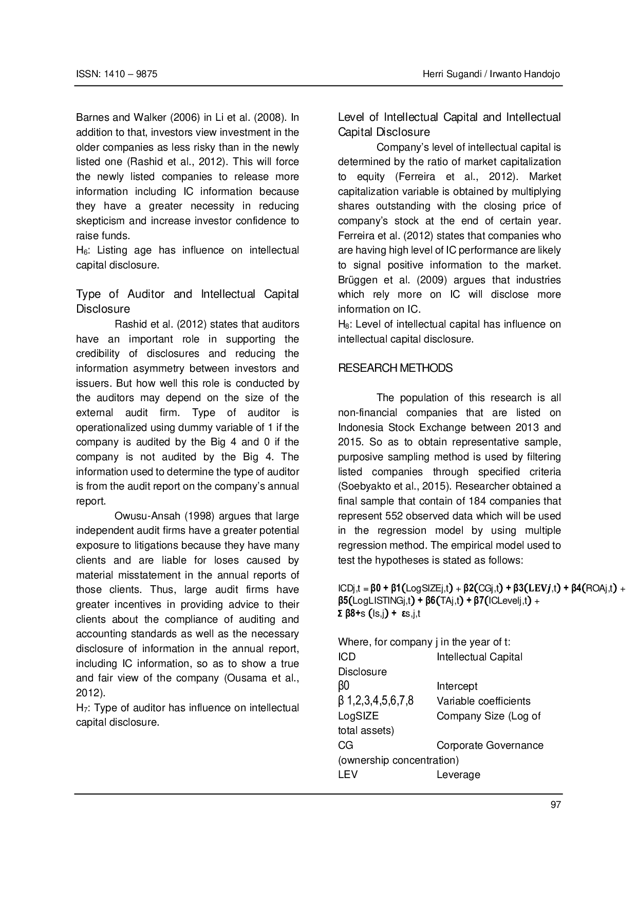 JURIS The Determinants of Intellectual Capital Disclosure