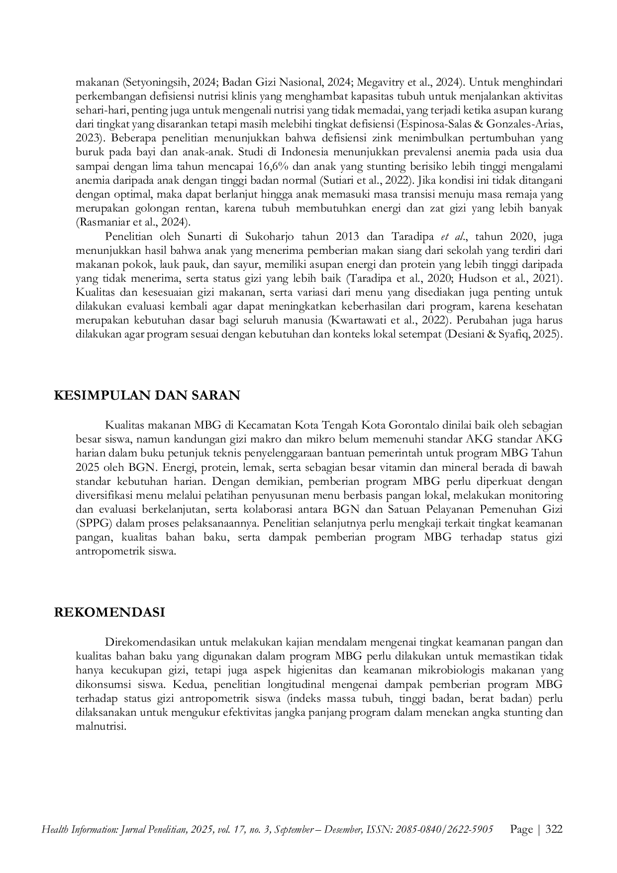 JURIS Quality and Nutritional Adequacy Review of the Free School Meal Program MBG for Elementary School Children in Gorontalo City