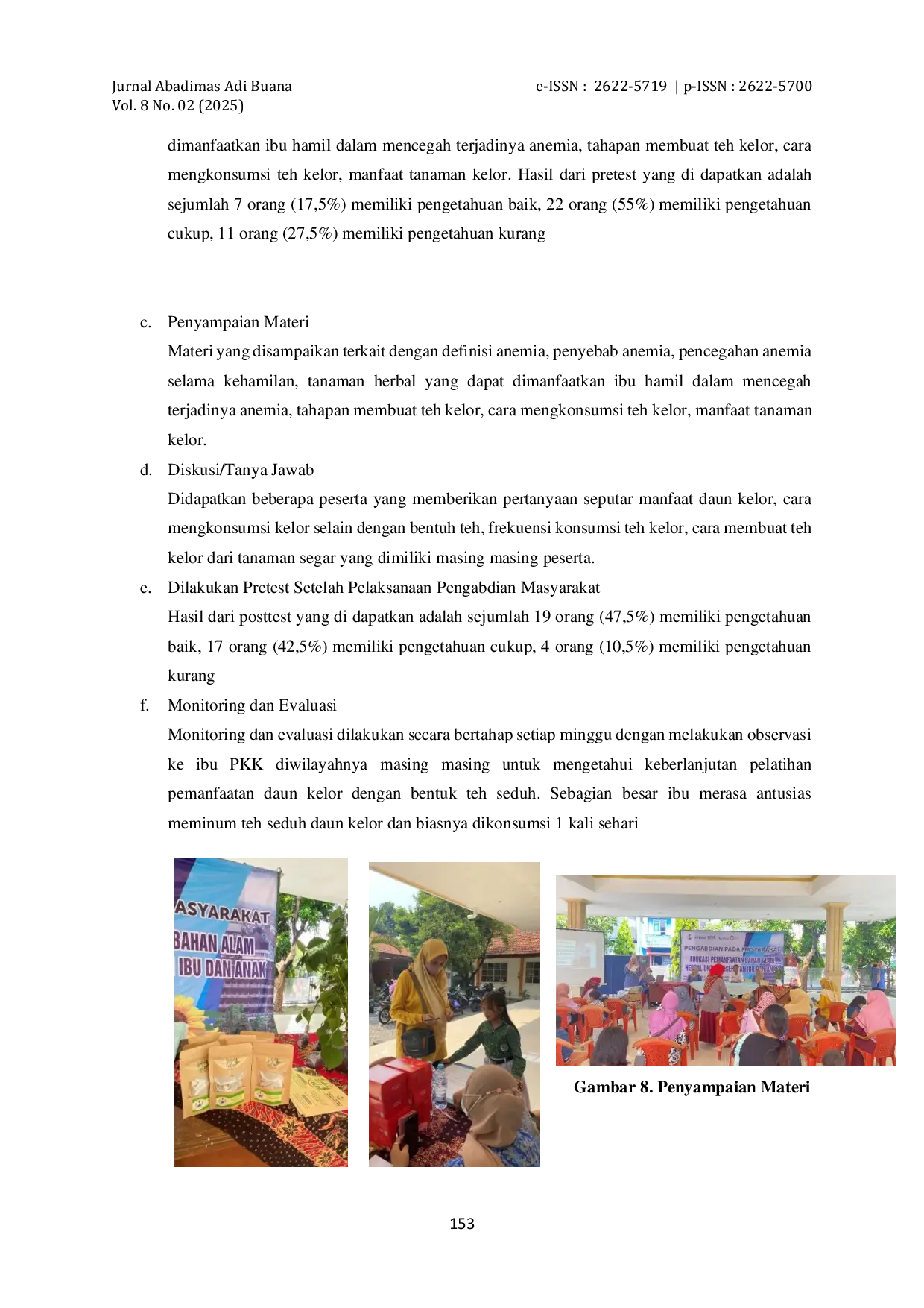 JURIS Pelatihan Pengolahan Tanaman Herbal Seduh Teh Kelor Telor Untuk Mencegah Anemia Pada Ibu Hamil