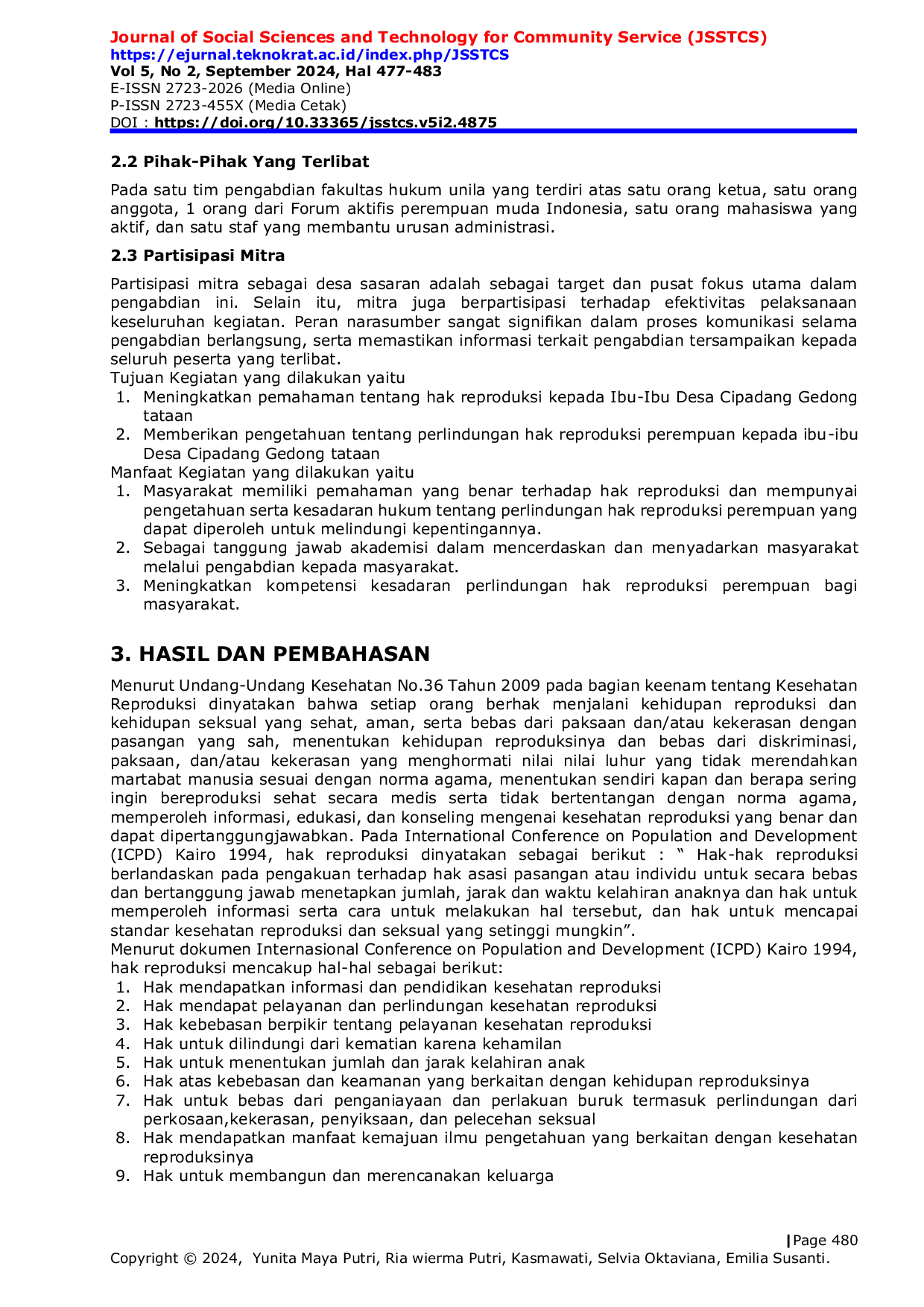 JURIS Penyuluhan Perlindungan Hak Reproduksi Perempuan Bagi Ibu Ibu Kelompok Tani Desa Cipadang Gedong Tataan