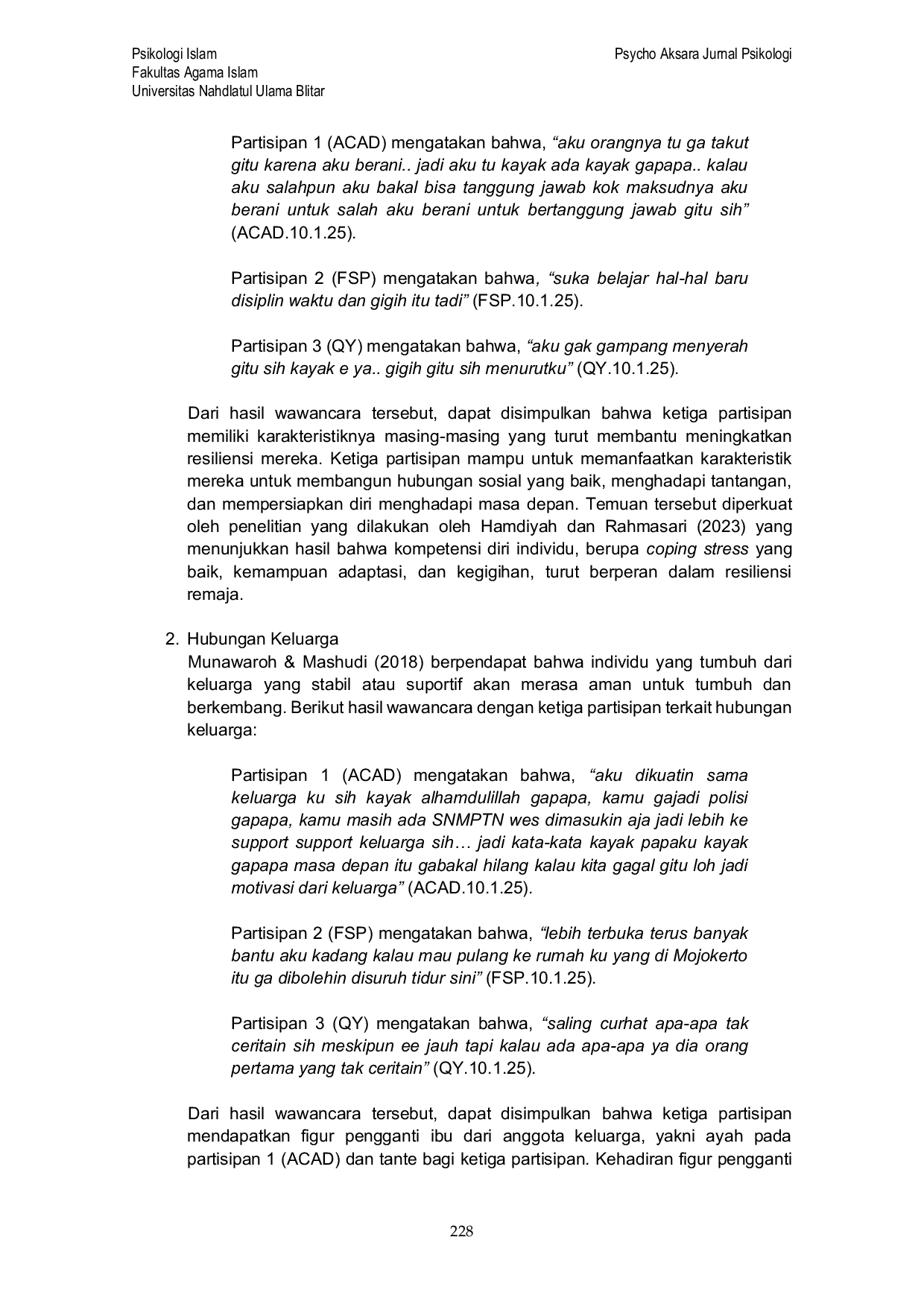 JURIS Gambaran Resiliensi pada Remaja Perempuan yang Kehilangan Figur Ibu