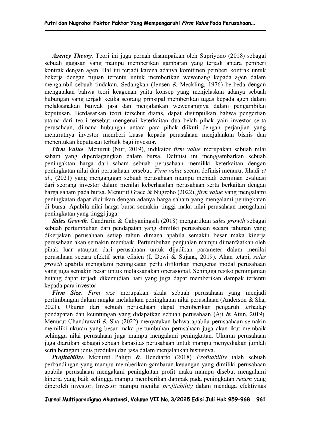 JURIS Faktor Faktor Yang Mempengaruhi Firm Value Pada Perusahaan Consumer Cyclicals Dan Consumer Non Cyclicals