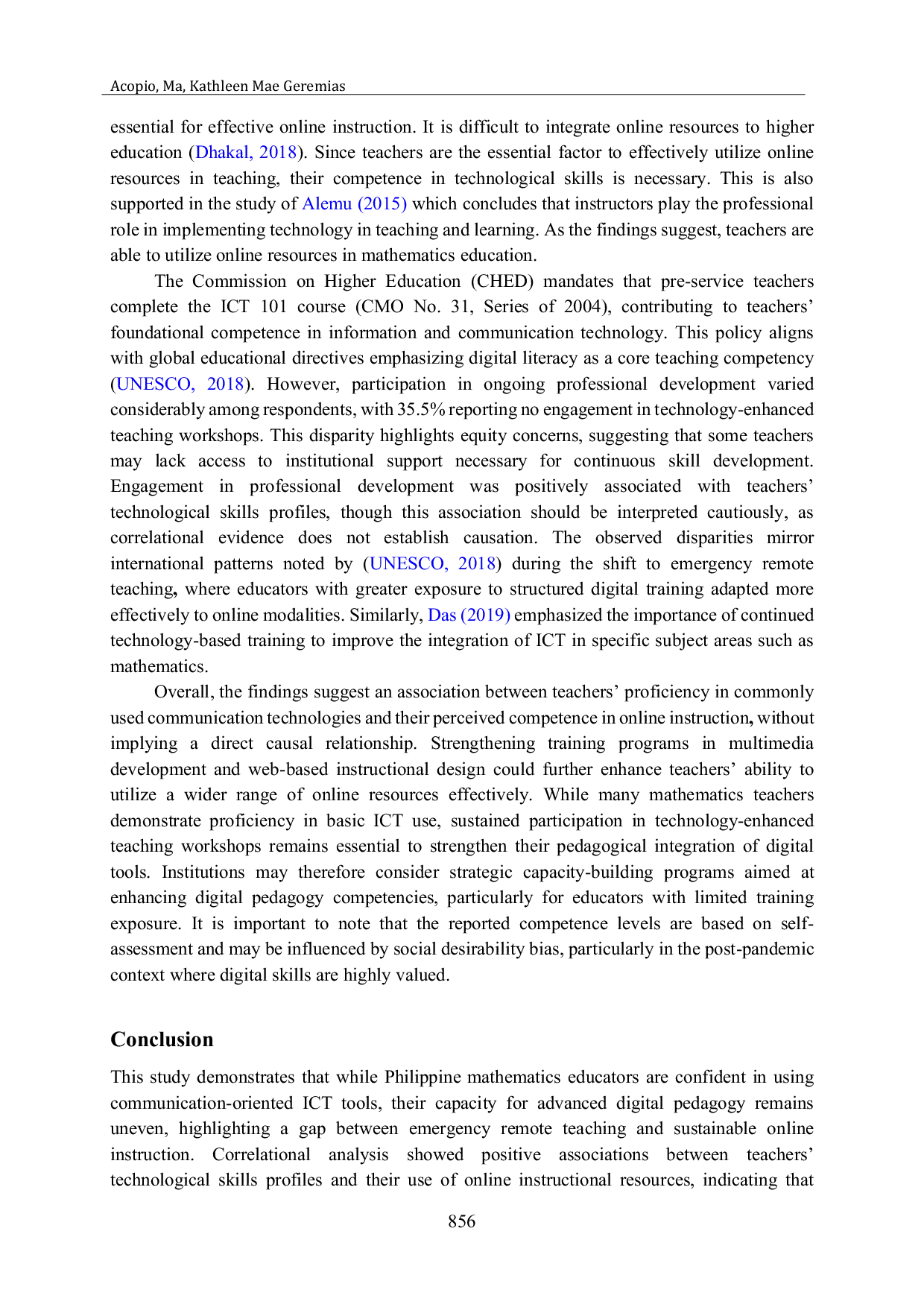 JURIS Technological proficiency and online resource utilization in mathematics education A study of higher education instructors in the Philippines
