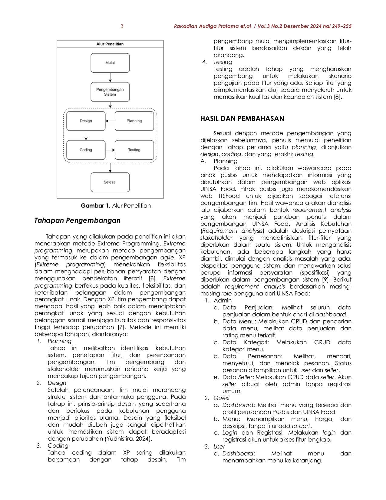 JURIS Pengembangan Sistem Backend User Pada Aplikasi UINSA Food Menggunakan Framework Laravel 10