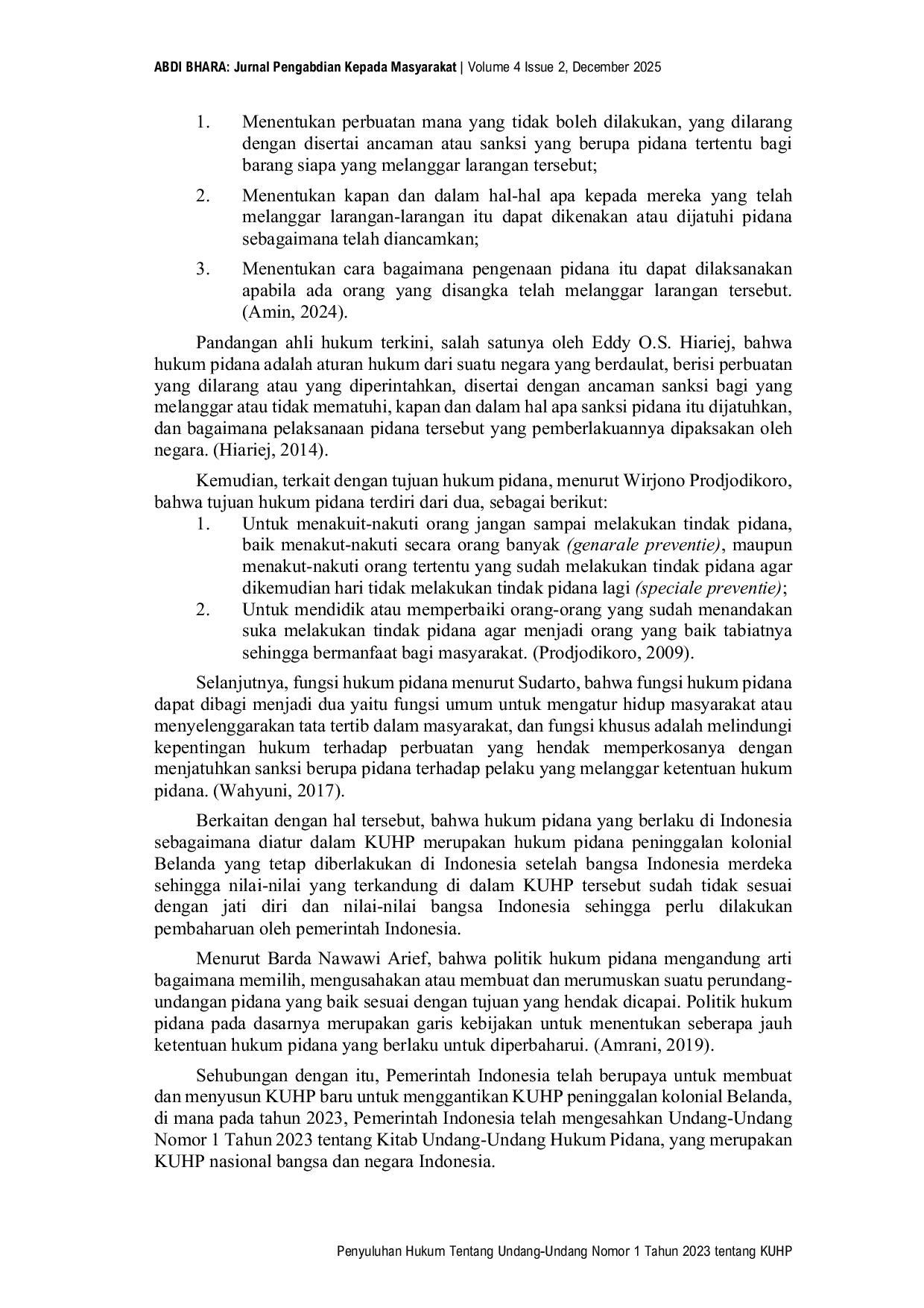 JURIS Penyuluhan Hukum Tentang Undang Undang Nomor 1 Tahun 2023 Tentang Kitab Undang Undang Hukum Pidana