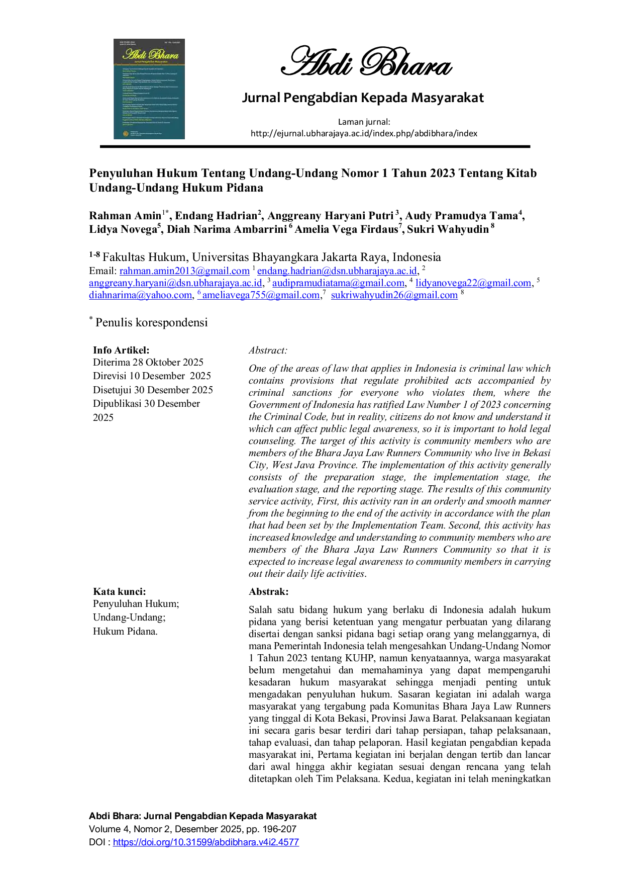 JURIS Penyuluhan Hukum Tentang Undang Undang Nomor 1 Tahun 2023 Tentang Kitab Undang Undang Hukum Pidana