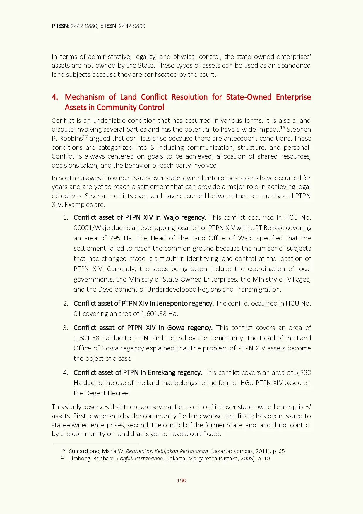 juris Administrative Land Conflicts and Reforming State Owned Enterprises in Indonesia
