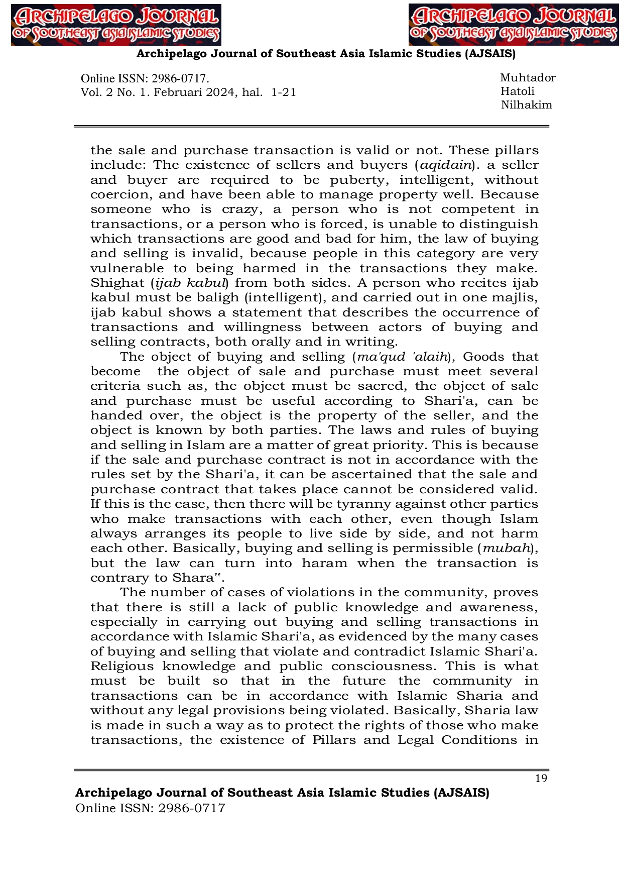 JURIS Review Of Islamic Law On The Practice Of Buying And Selling Sand With The Concept Of Tawazun