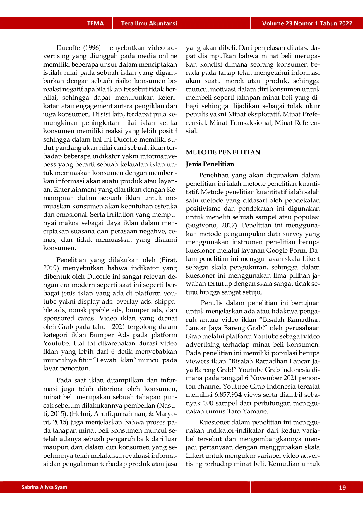 JURIS Pengaruh Video Advertising Terhadap Minat Beli Konsumen