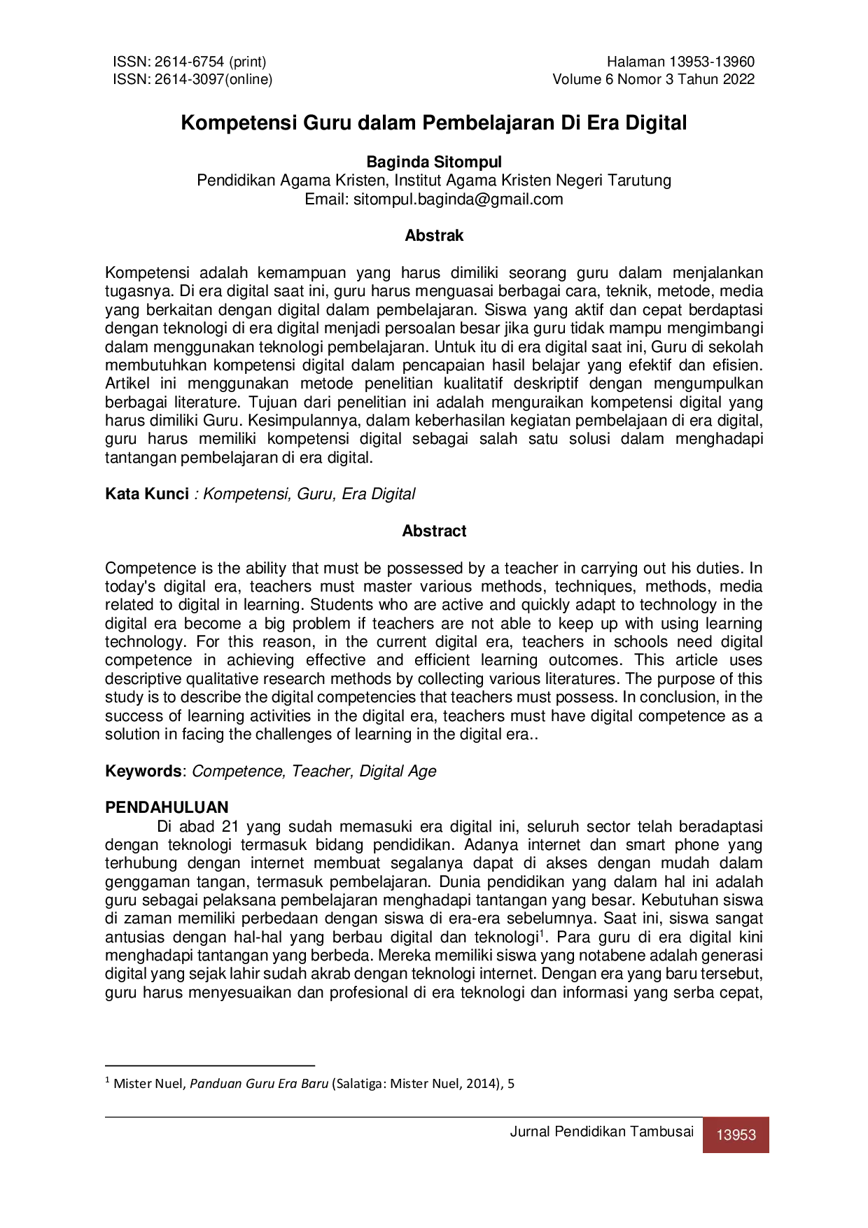 JURIS Kompetensi Guru dalam Pembelajaran di Era Digital