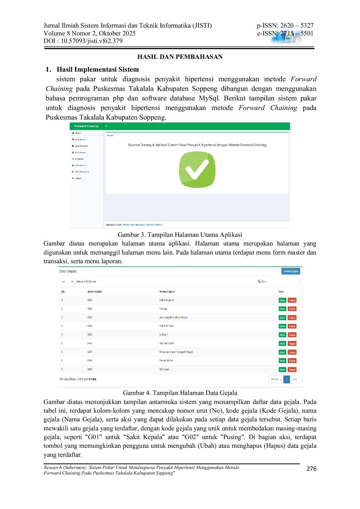 JURIS Sistem Pakar Untuk Mendiagnosa Penyakit Hipertensi Menggunakan Metode Forward Chaining Pada Puskesmas Takalala Kabupaten Soppeng