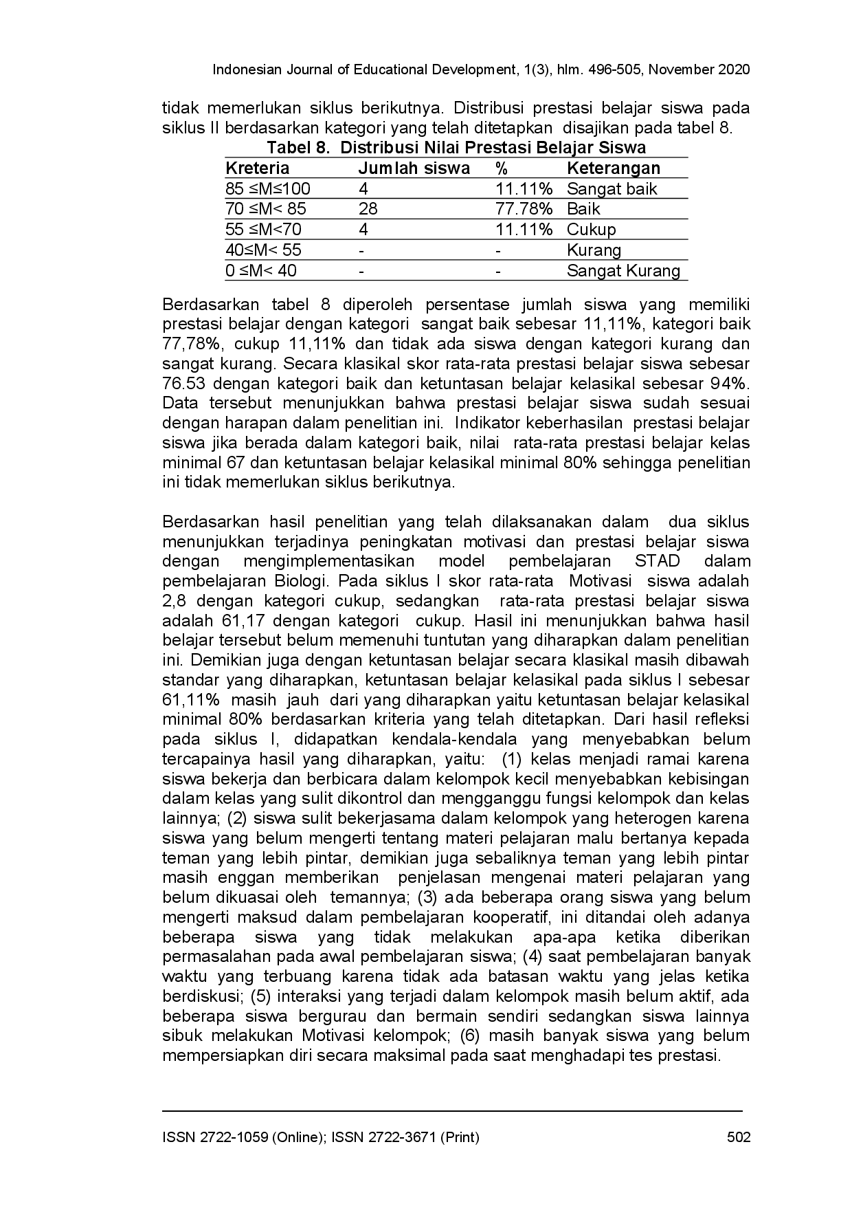 juris Implementasi Model Pembelajaran Stad Untuk Meningkatkan Motivasi Dan Prestasi Belajar