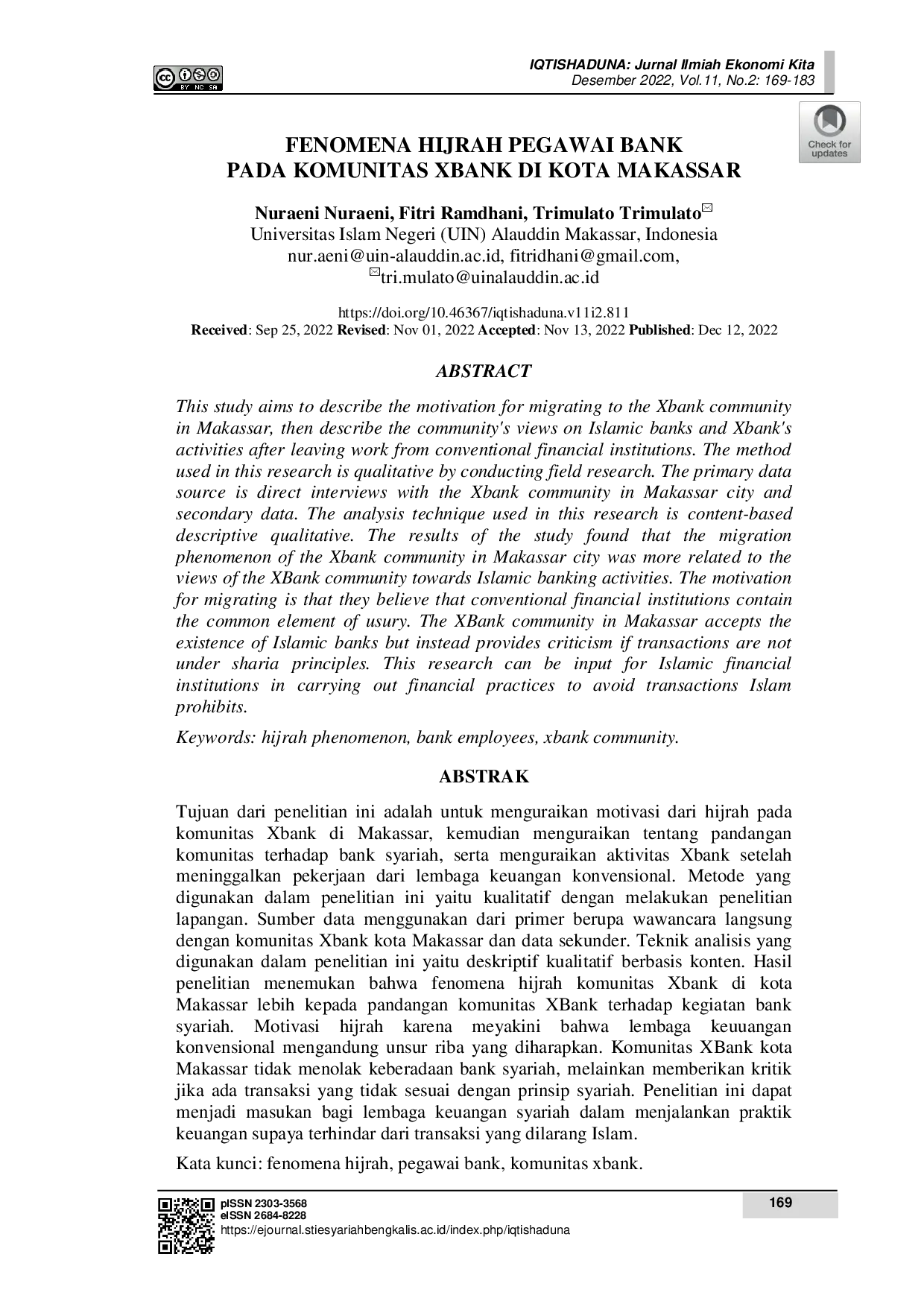 juris Fenomena Hijrah Pegawai Bank Pada Komunitas XBank Di Kota Makassar