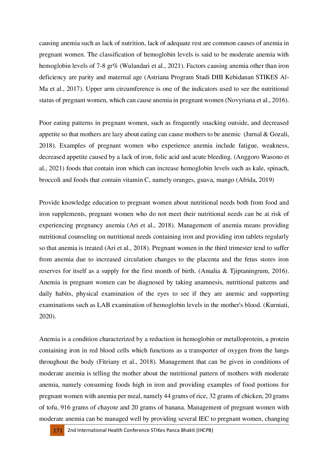 JURIS Case Study Providing Iron Tablets and Education on Balanced Nutrition As a Treatment For Moderate Anemia in Pregnant Women