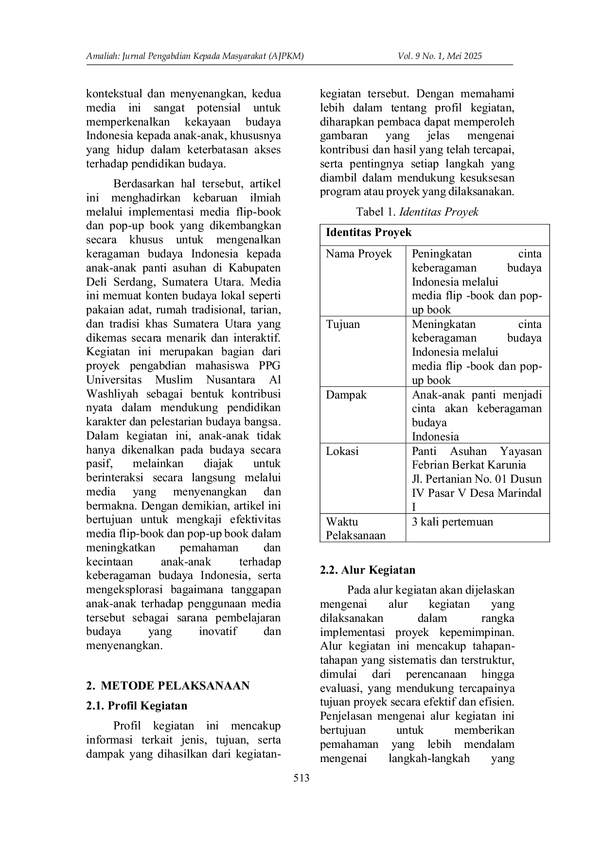 JURIS Increasing Love For Indonesian Cultural Diversity Through FLIP BOOK And POP UP BOOK Media