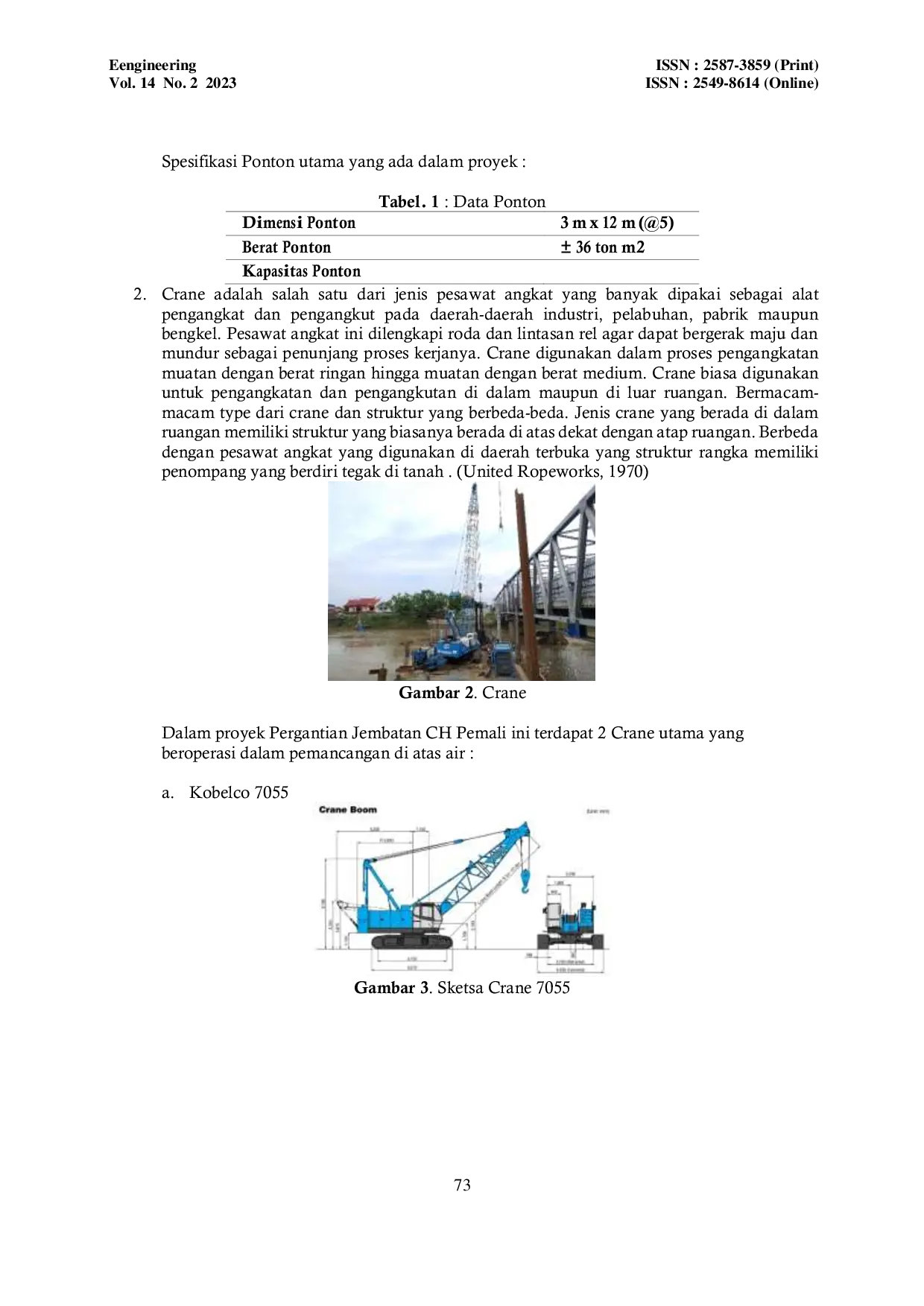 JURIS Optimasi Alat Berat dan Ponton Sebagai Landasan Dalam Pemancangan di Atas Air pada Proyek Penggantian Jembatan CH Pemali Brebes