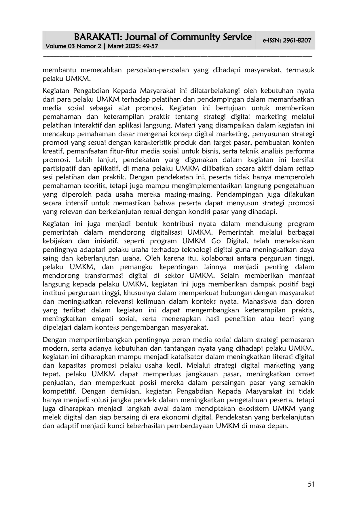 JURIS Strategi Digital Marketing untuk UMKM Pemanfaatan Media Sosial sebagai Sarana Promosi Efektif