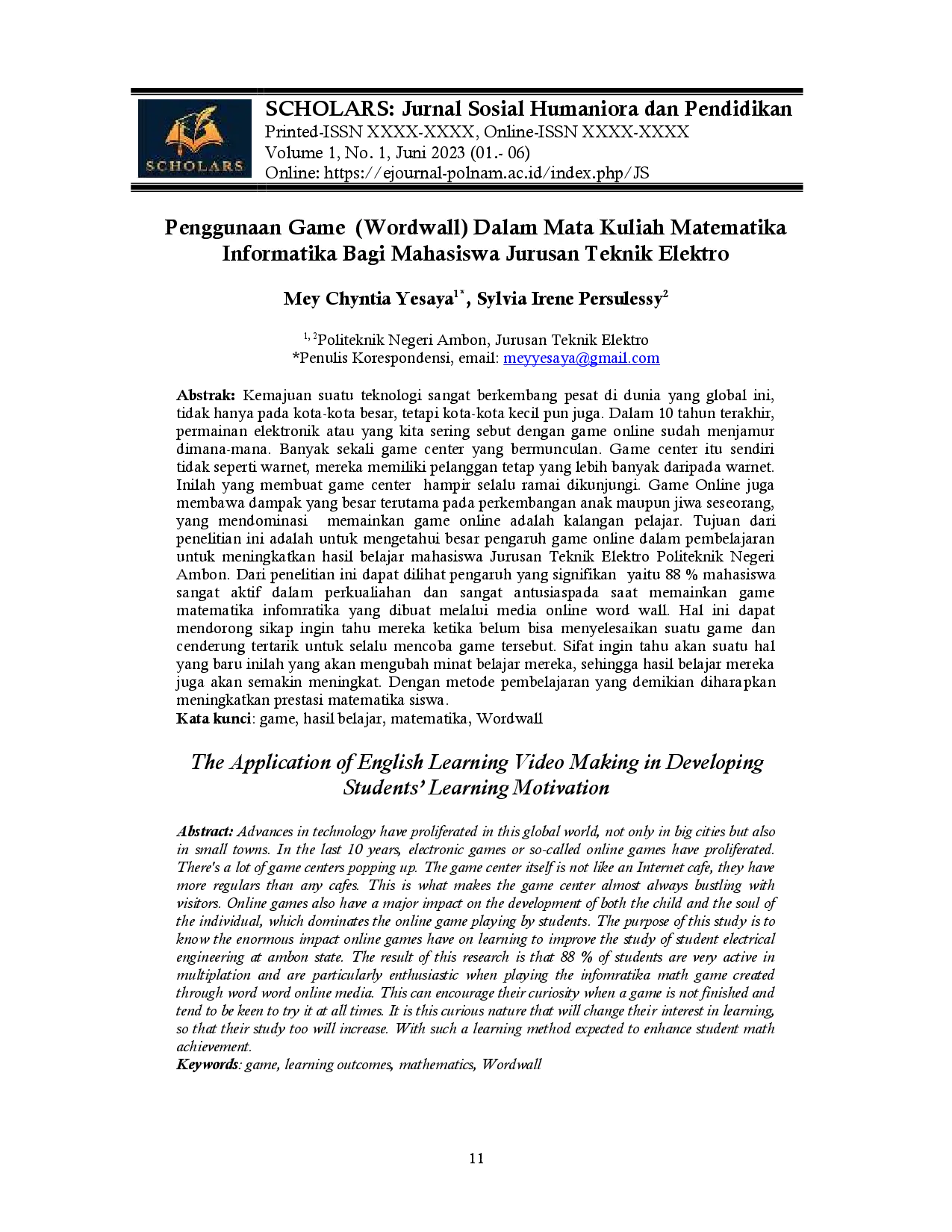 juris Penggunaan Game Wordwall Dalam Mata Kuliah Matematika Informatika Bagi Mahasiswa Jurusan Teknik Elektro