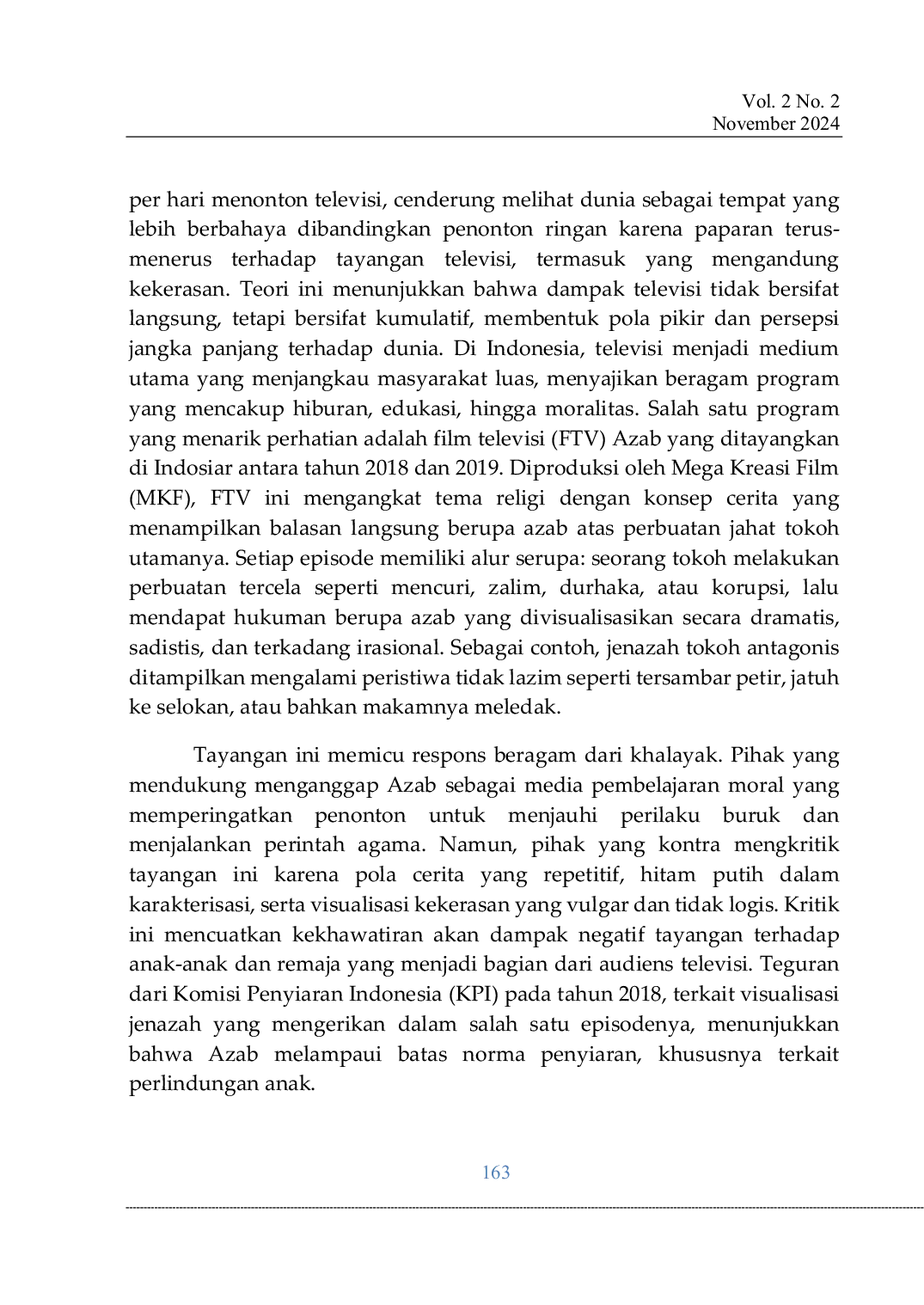 JURIS Artikulasi Nalar Kekerasan dalam Beragama Analisis Kultural Film Televisi Azab