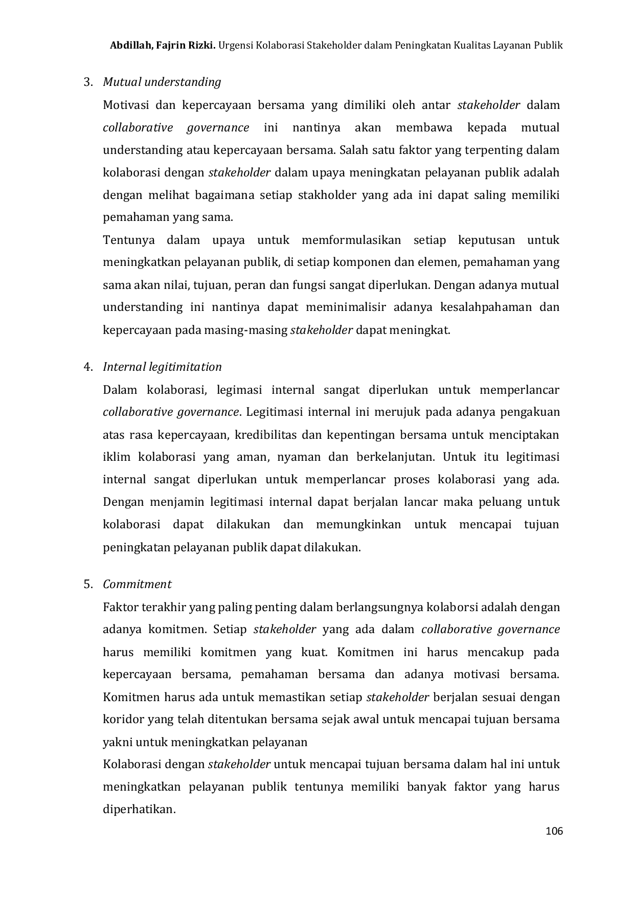 JURIS Urgensi Kolaborasi Stakeholder dalam Peningkatan Kualitas Layanan Publik