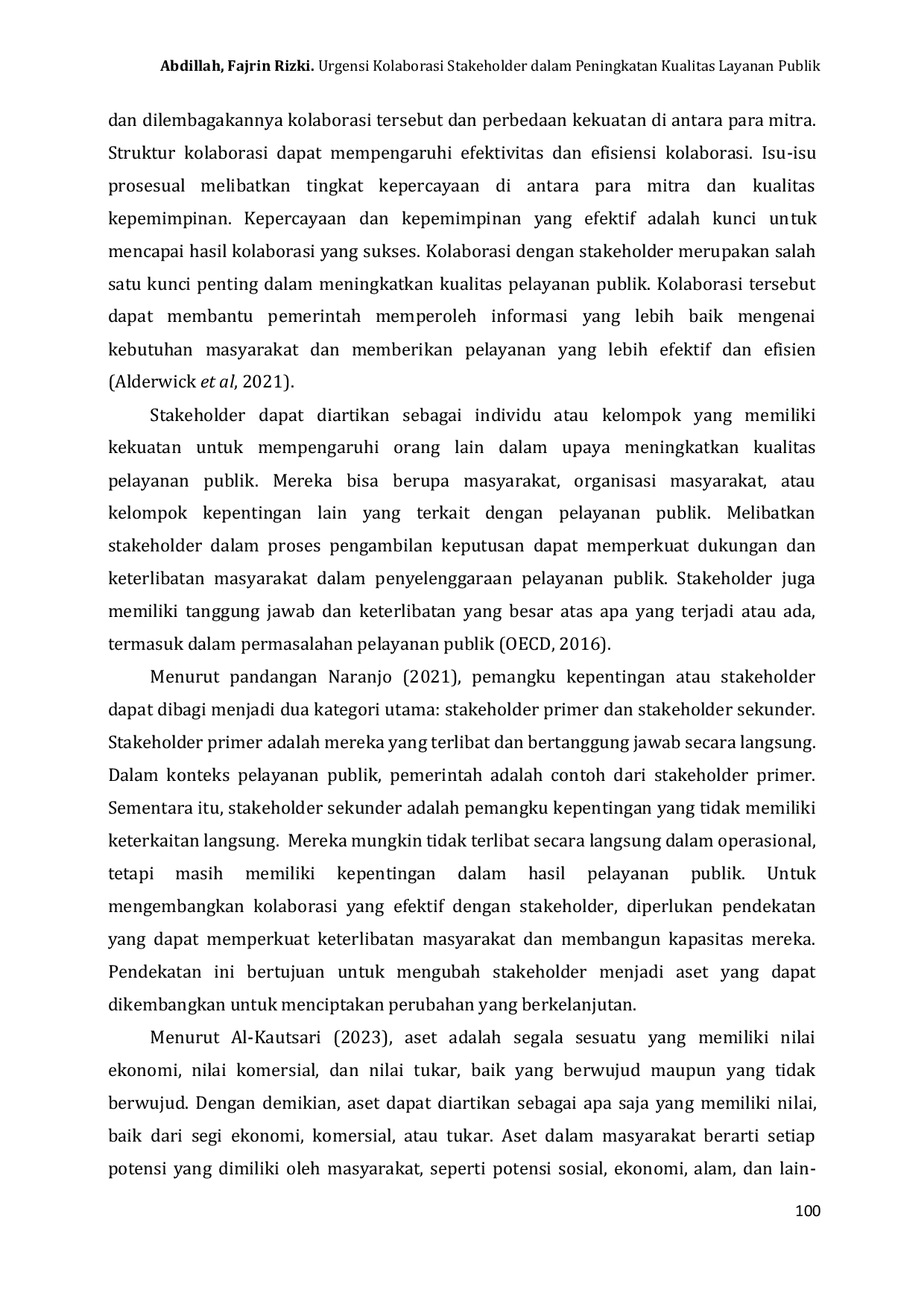 JURIS Urgensi Kolaborasi Stakeholder dalam Peningkatan Kualitas Layanan Publik